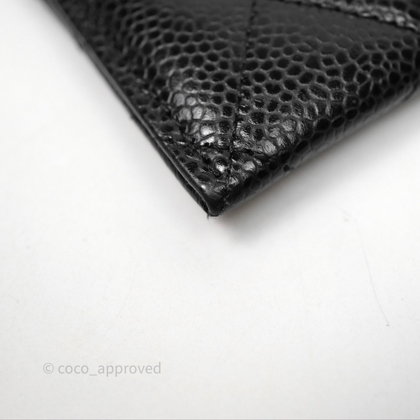 Chanel Classic Flat Card Holder Black Caviar Gold Hardware