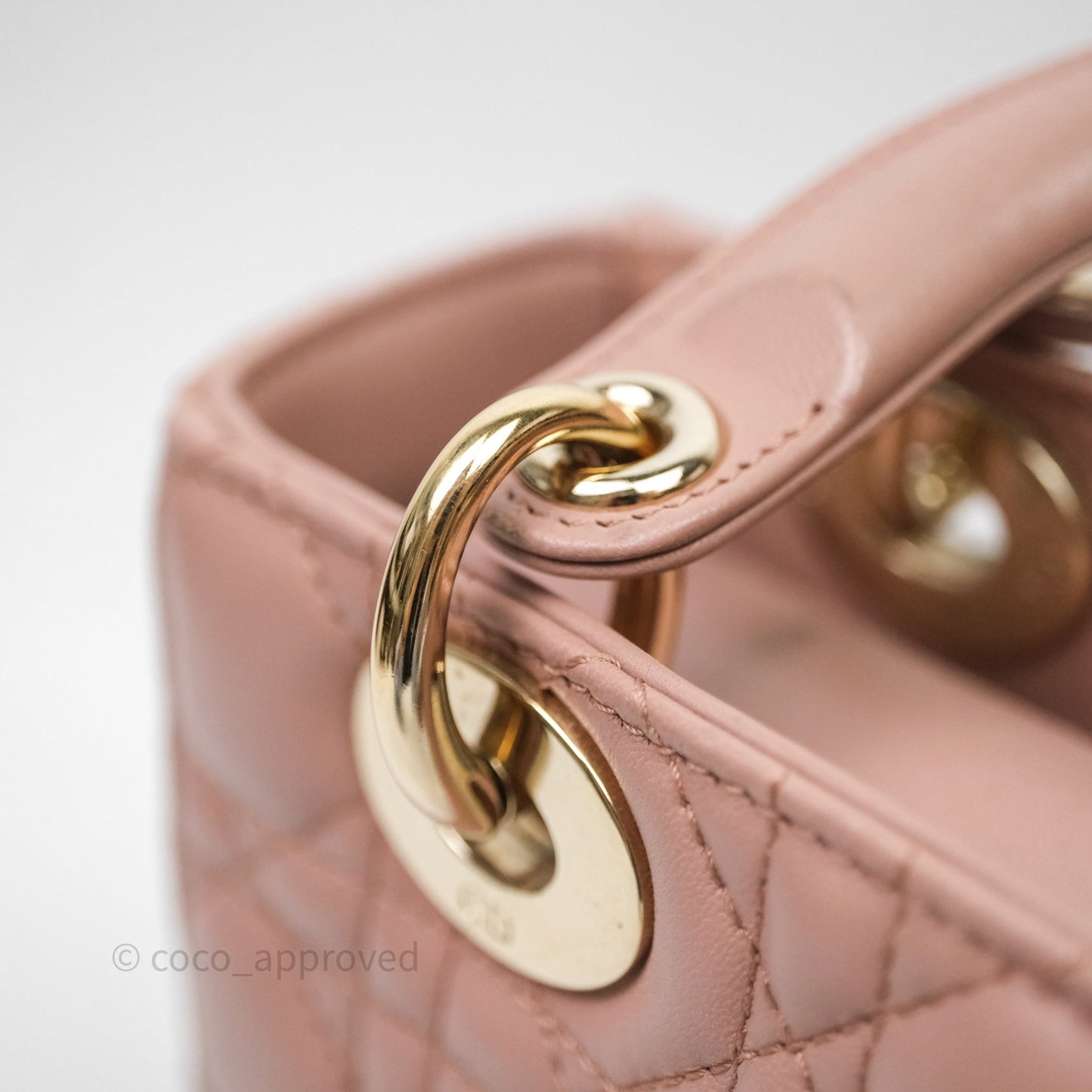 Christian Dior Small Lady Dior Blush Lambskin Gold Hardware