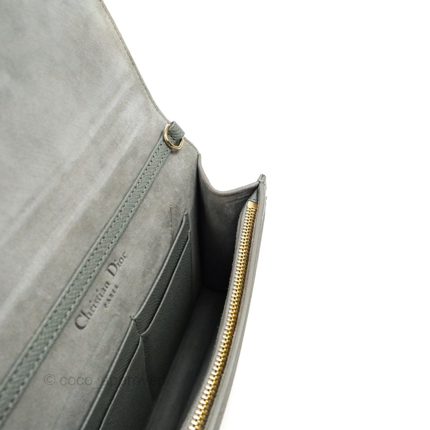 Dior 2-in-1 30 Montaigne Pouch Grey Grained Calfskin