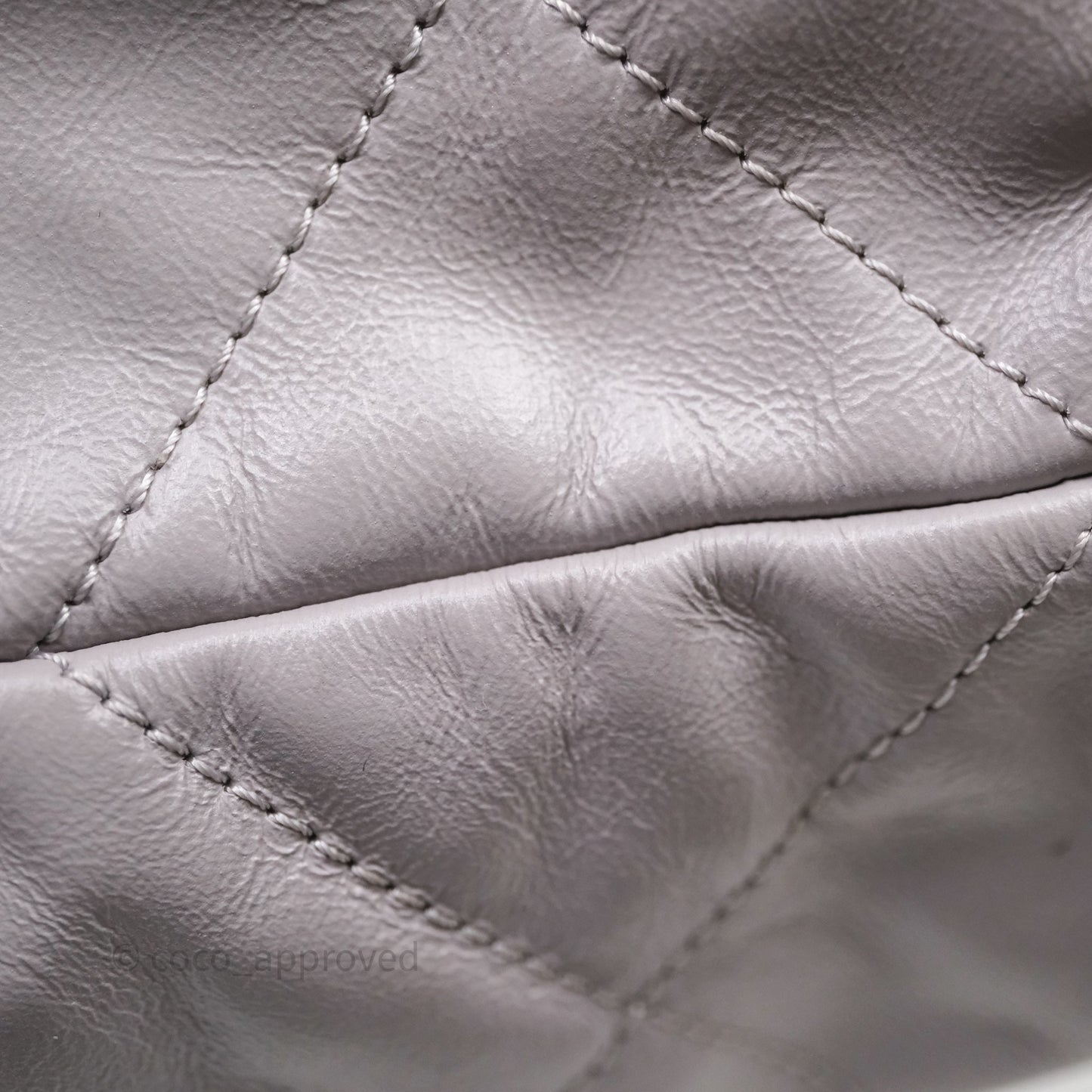 Chanel 22 Small Grey Aged Calfskin Matte Silver Hardware