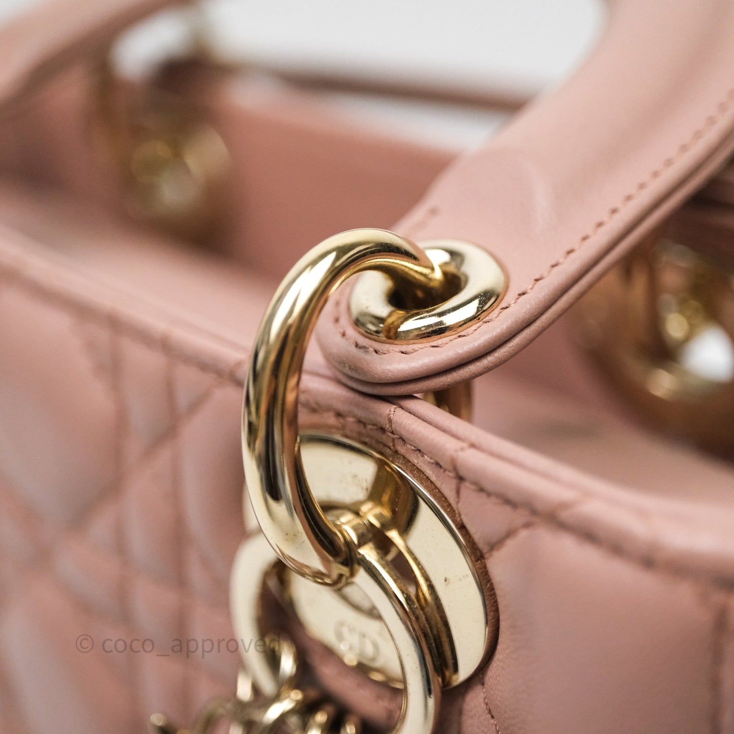 Christian Dior Small Lady Dior Blush Lambskin Gold Hardware