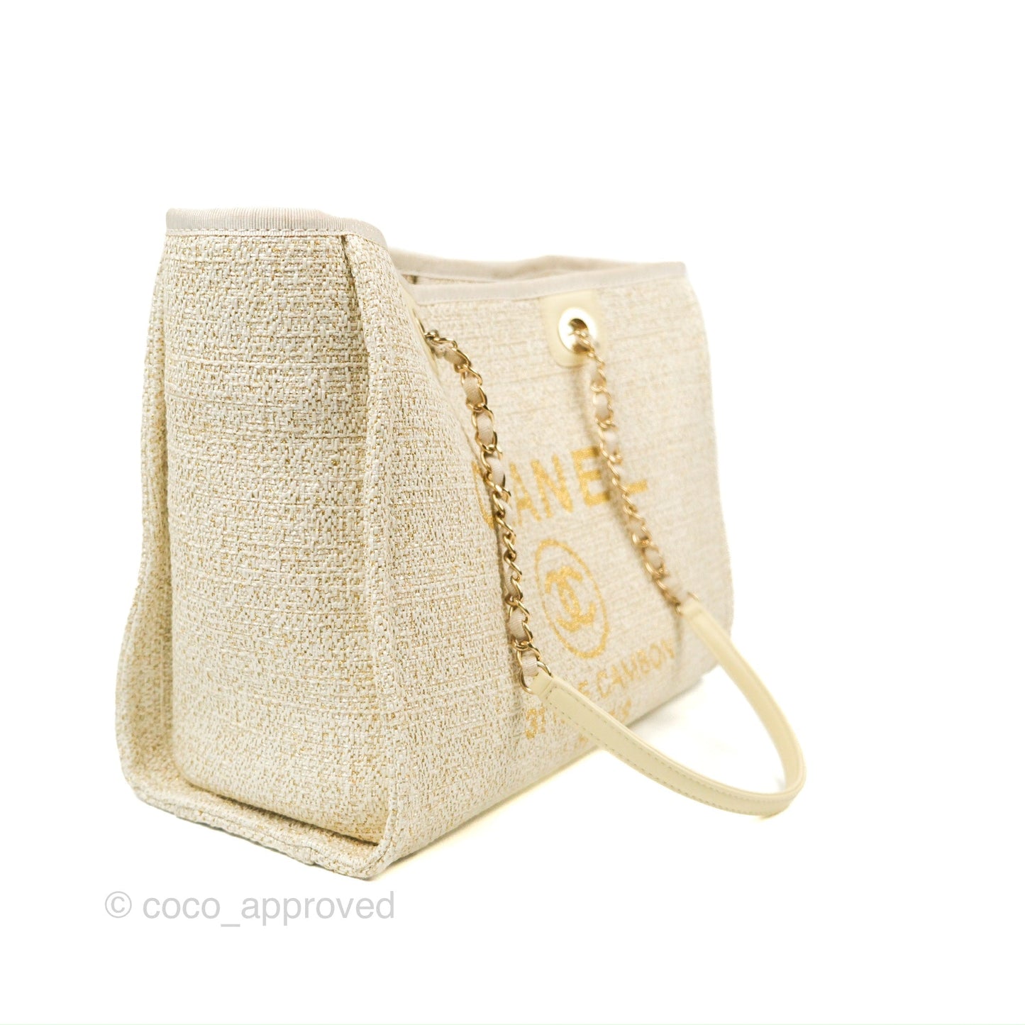 Chanel Medium Deauville Tote Ivory Gold