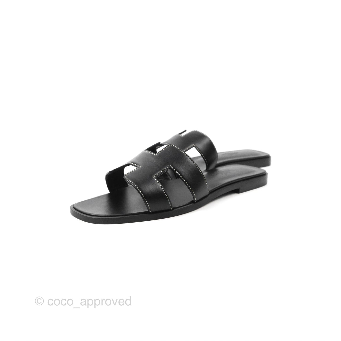 Hermès Oran Sandals in Black Size 37