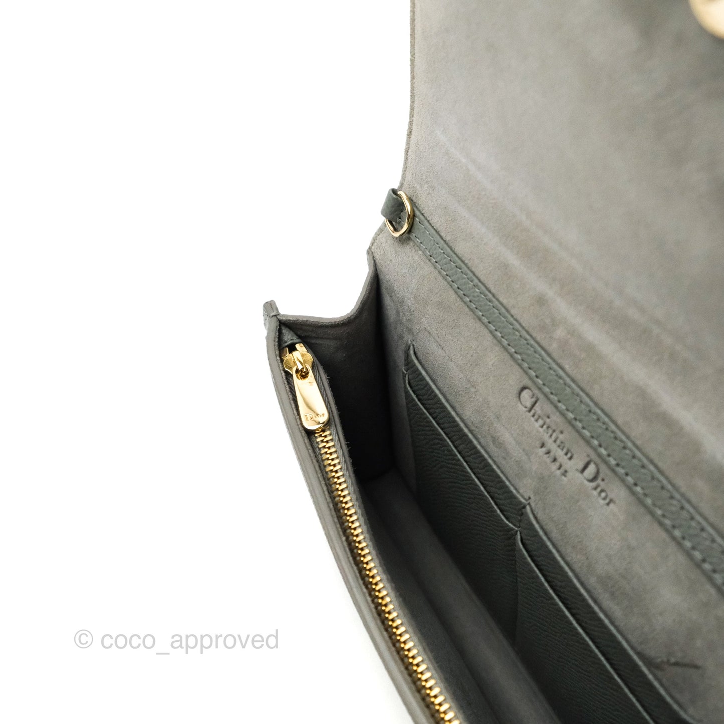 Dior 2-in-1 30 Montaigne Pouch Grey Grained Calfskin