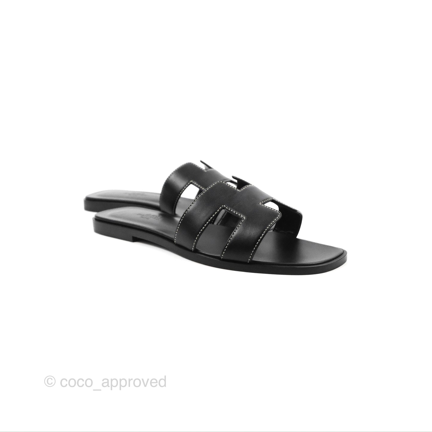 Hermès Oran Sandals in Black Size 37