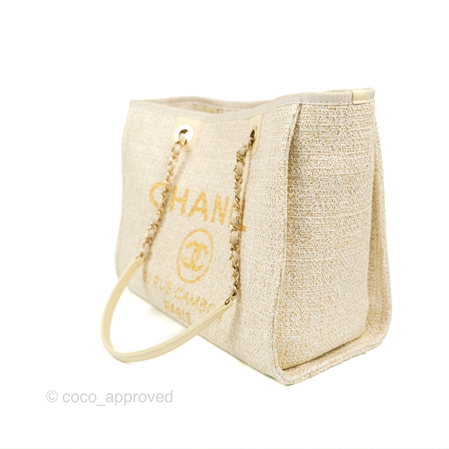 Chanel Medium Deauville Tote Ivory Gold