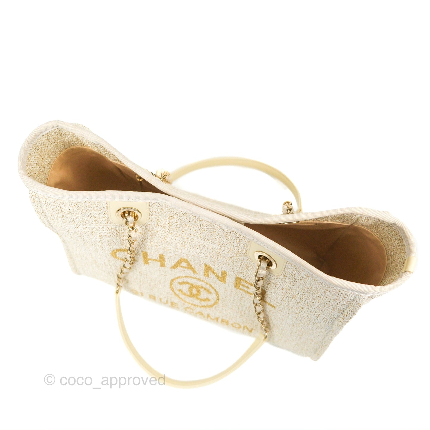 Chanel Medium Deauville Tote Ivory Gold