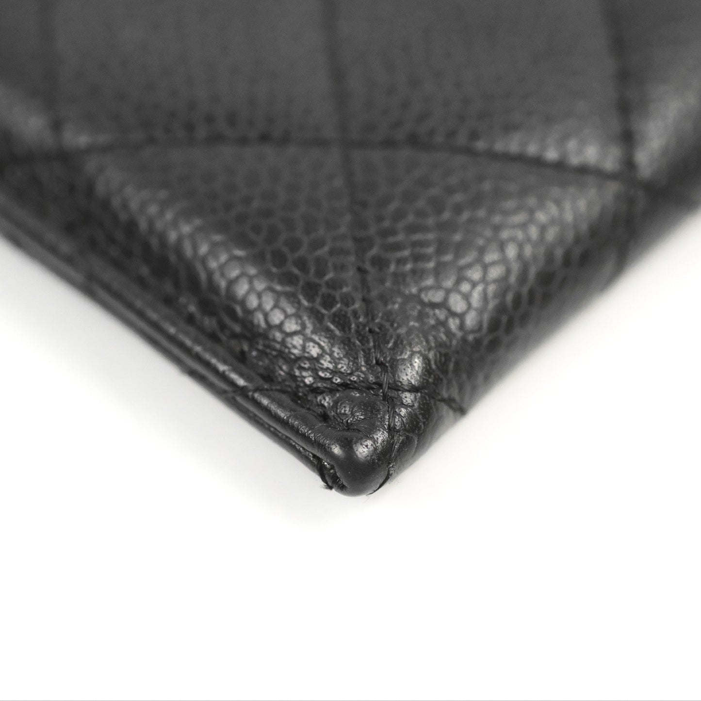 Chanel Classic Flat Card Holder Black Caviar Gold Hardware