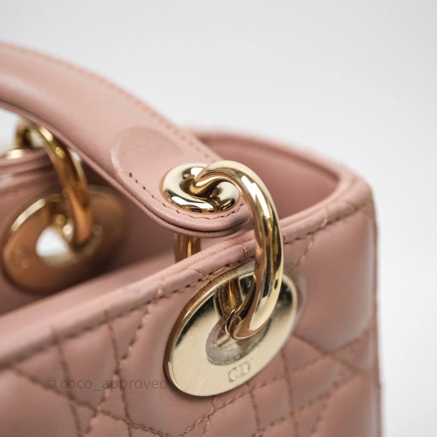Christian Dior Small Lady Dior Blush Lambskin Gold Hardware