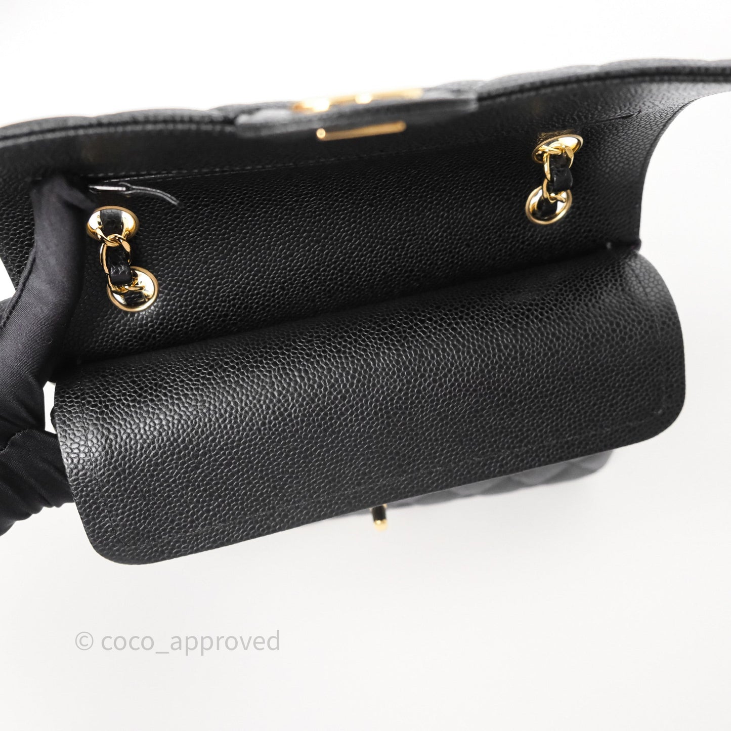 Chanel Small Classic Flap Quilted Black Caviar Gold Hardware