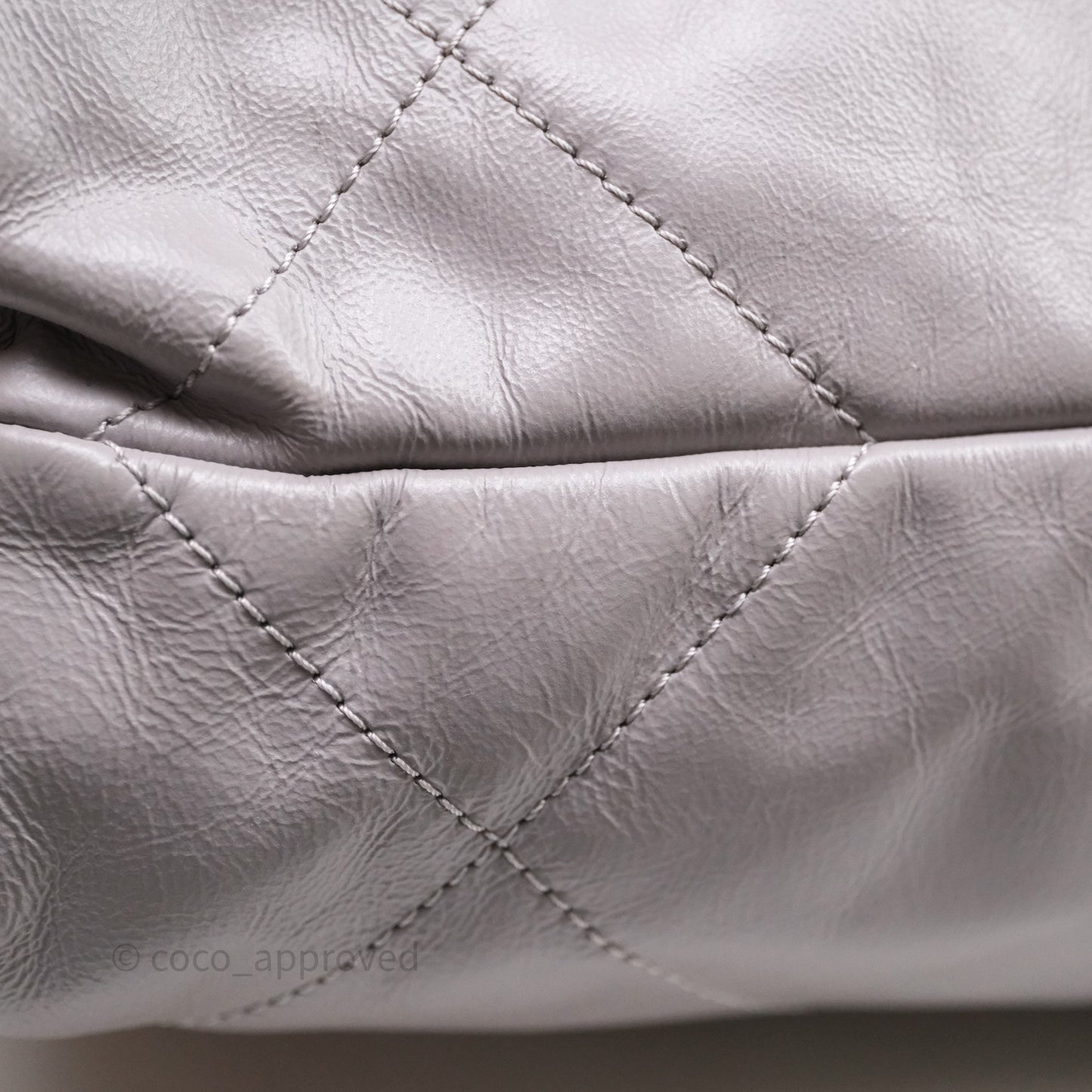 Chanel 22 Small Grey Aged Calfskin Matte Silver Hardware