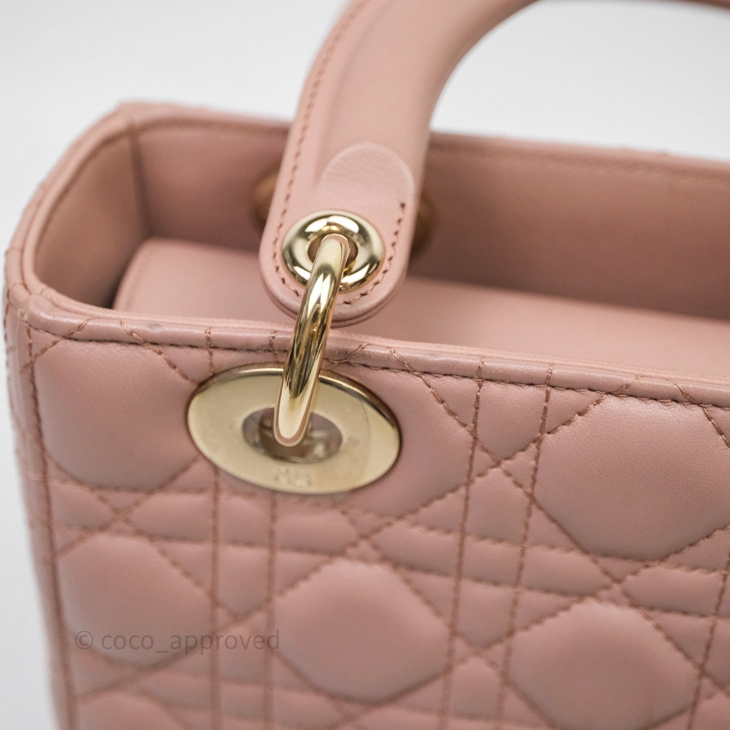 Christian Dior Small Lady Dior Blush Lambskin Gold Hardware