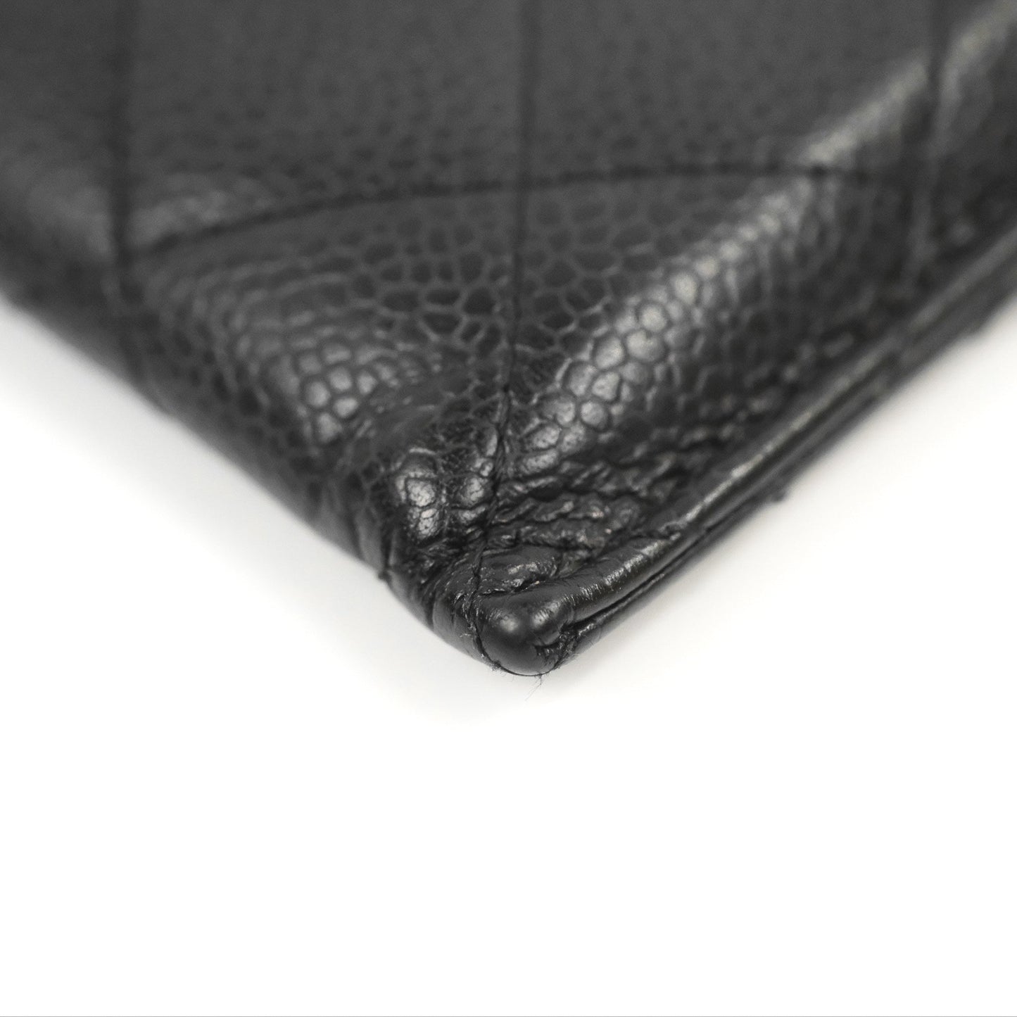 Chanel Classic Flat Card Holder Black Caviar Gold Hardware