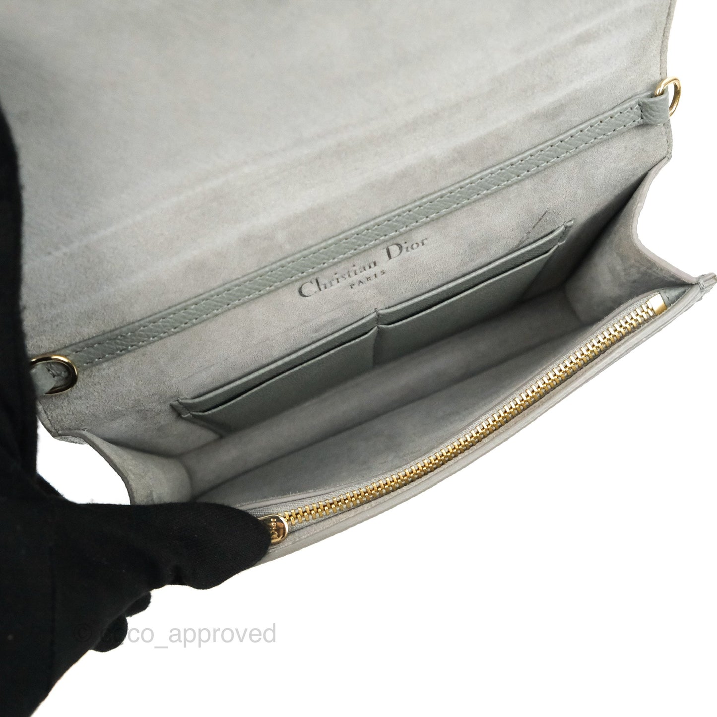 Dior 2-in-1 30 Montaigne Pouch Grey Grained Calfskin