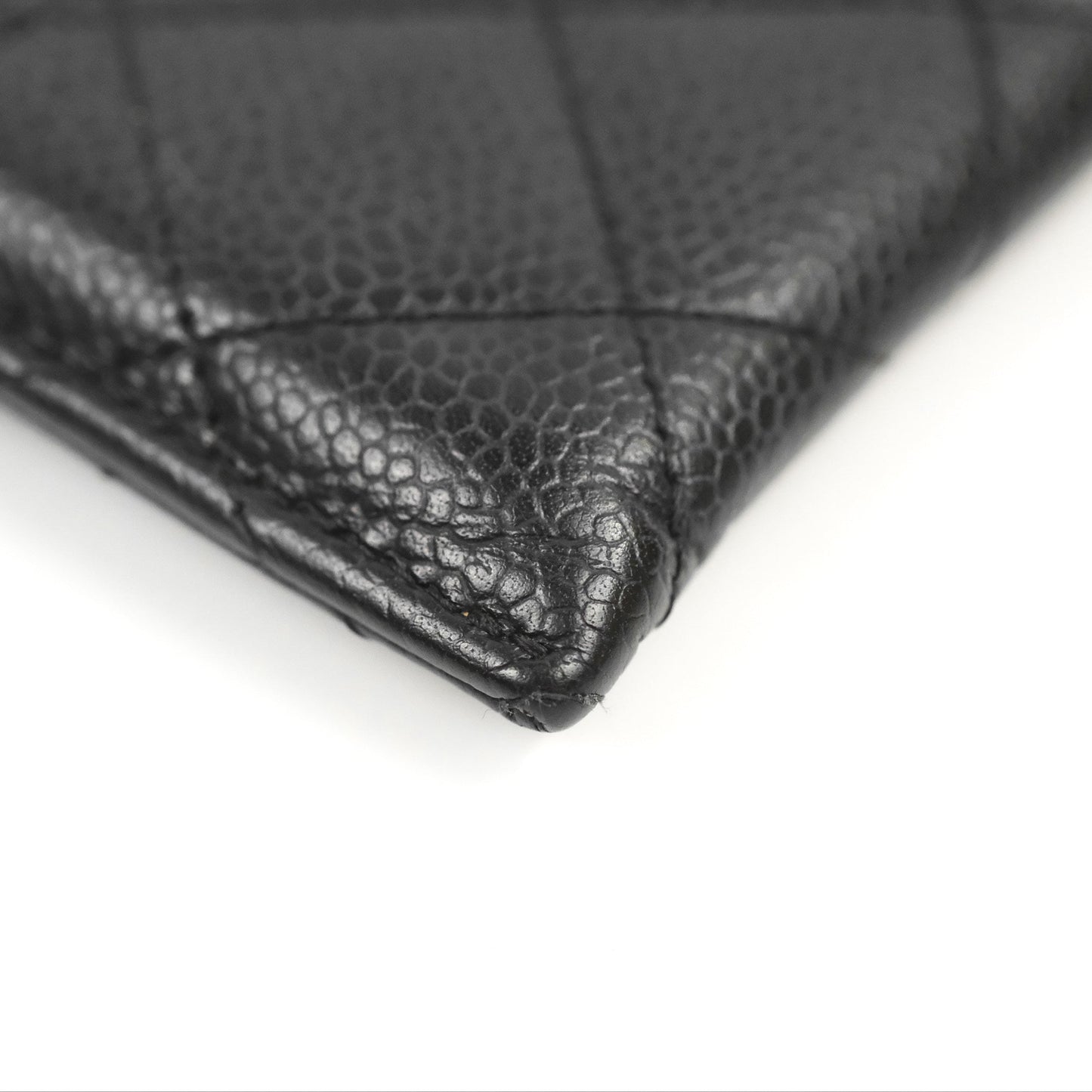 Chanel Classic Flat Card Holder Black Caviar Gold Hardware
