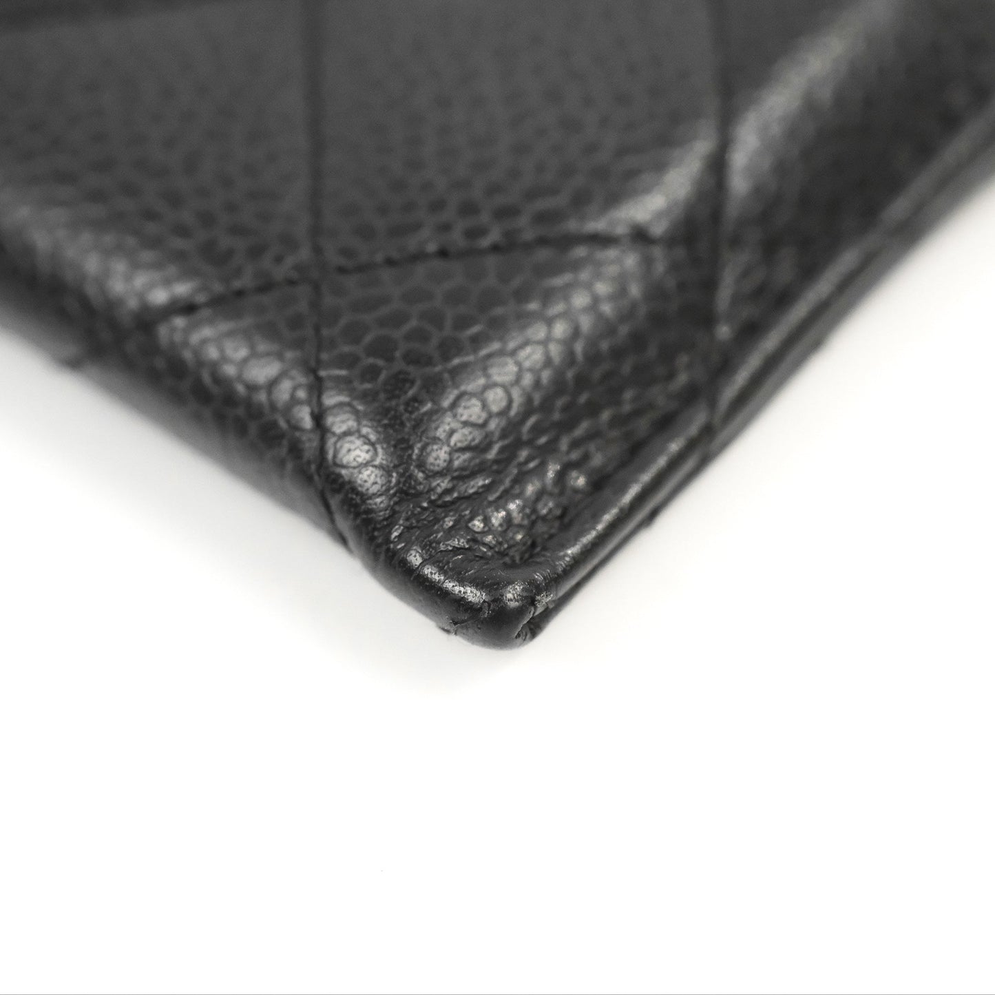 Chanel Classic Flat Card Holder Black Caviar Gold Hardware