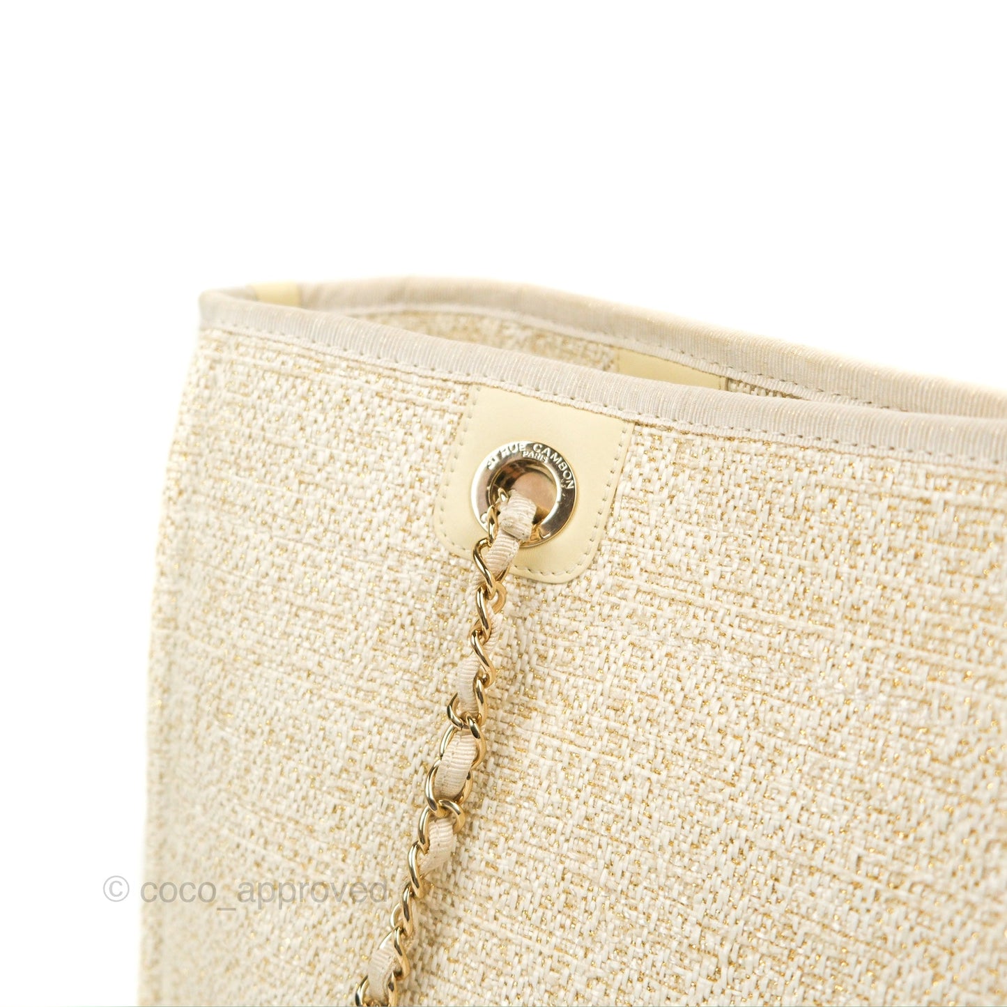 Chanel Medium Deauville Tote Ivory Gold