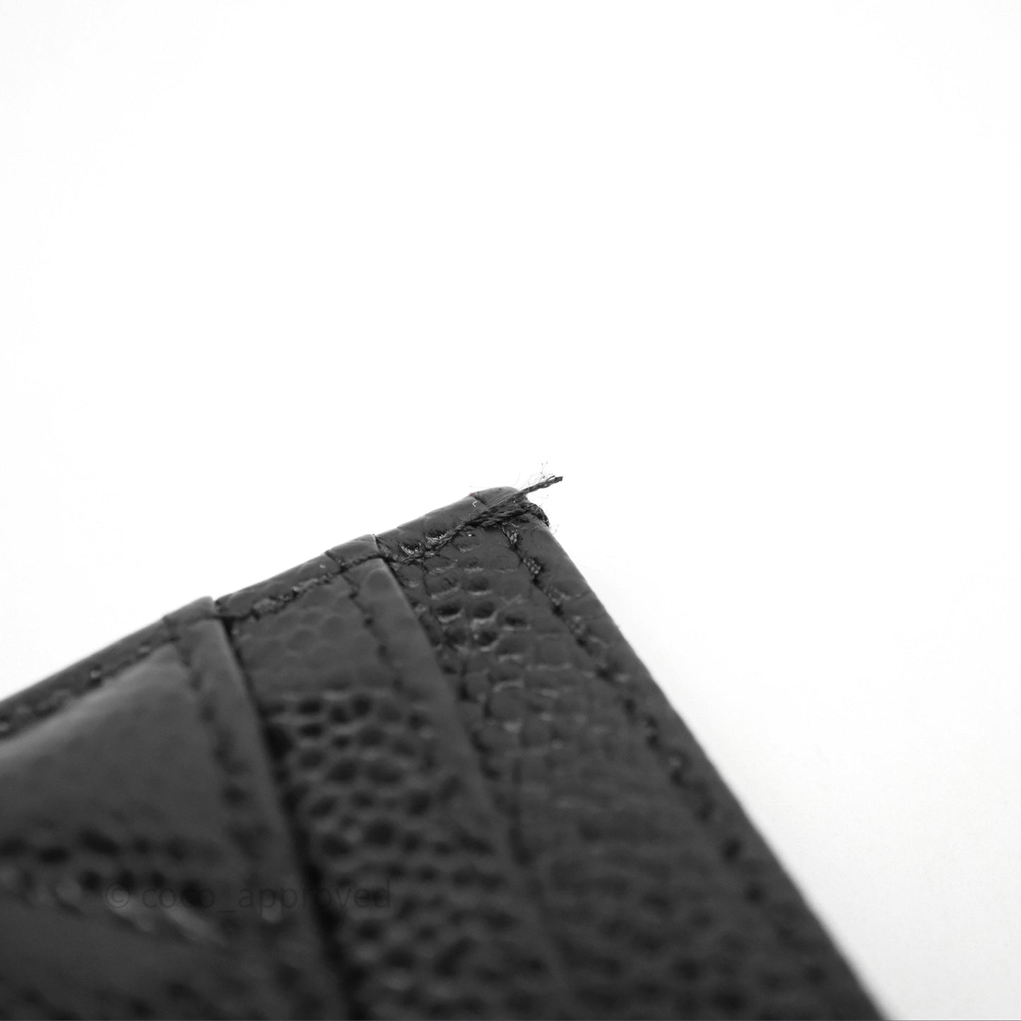 Chanel Classic Flat Card Holder Black Caviar Gold Hardware