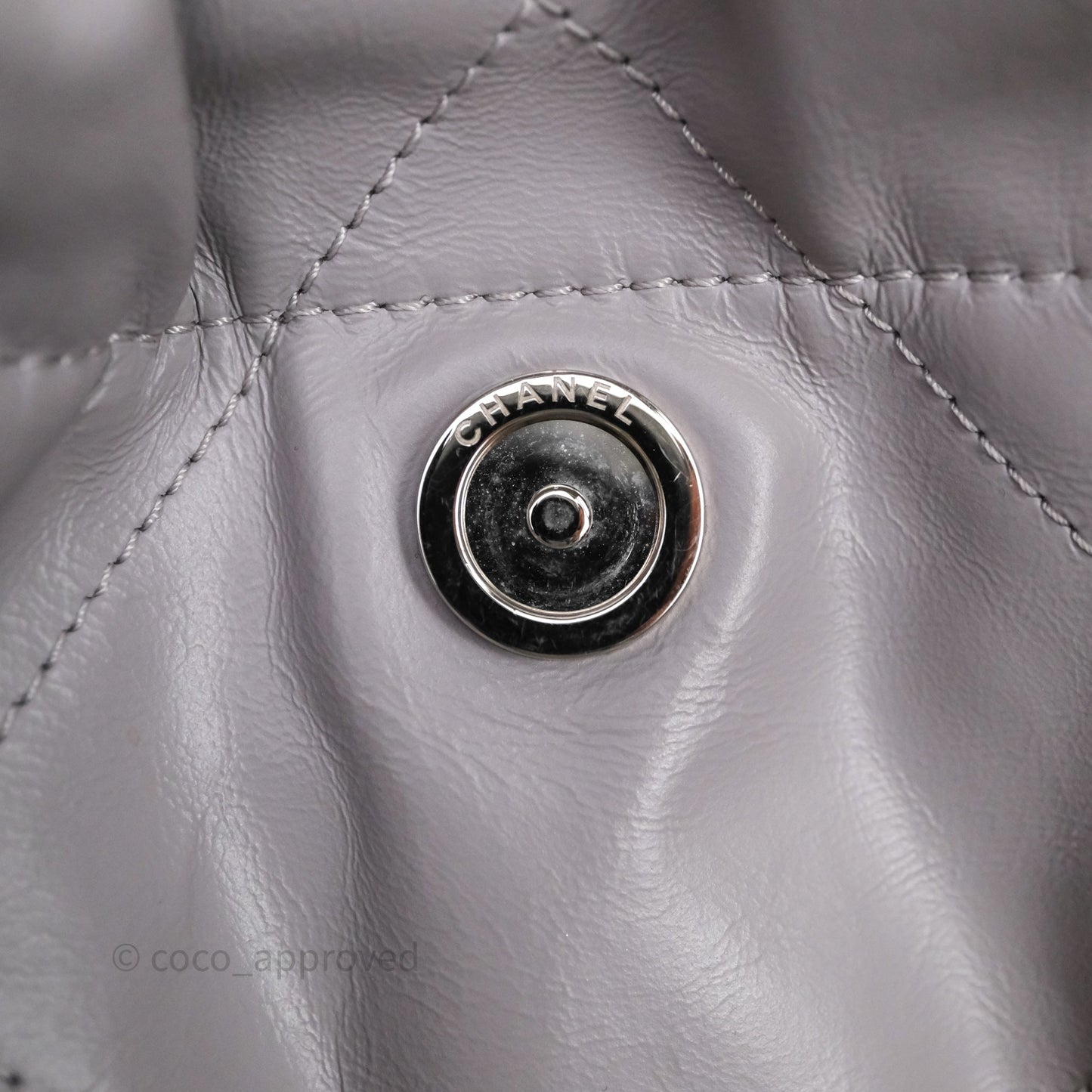 Chanel 22 Small Grey Aged Calfskin Matte Silver Hardware