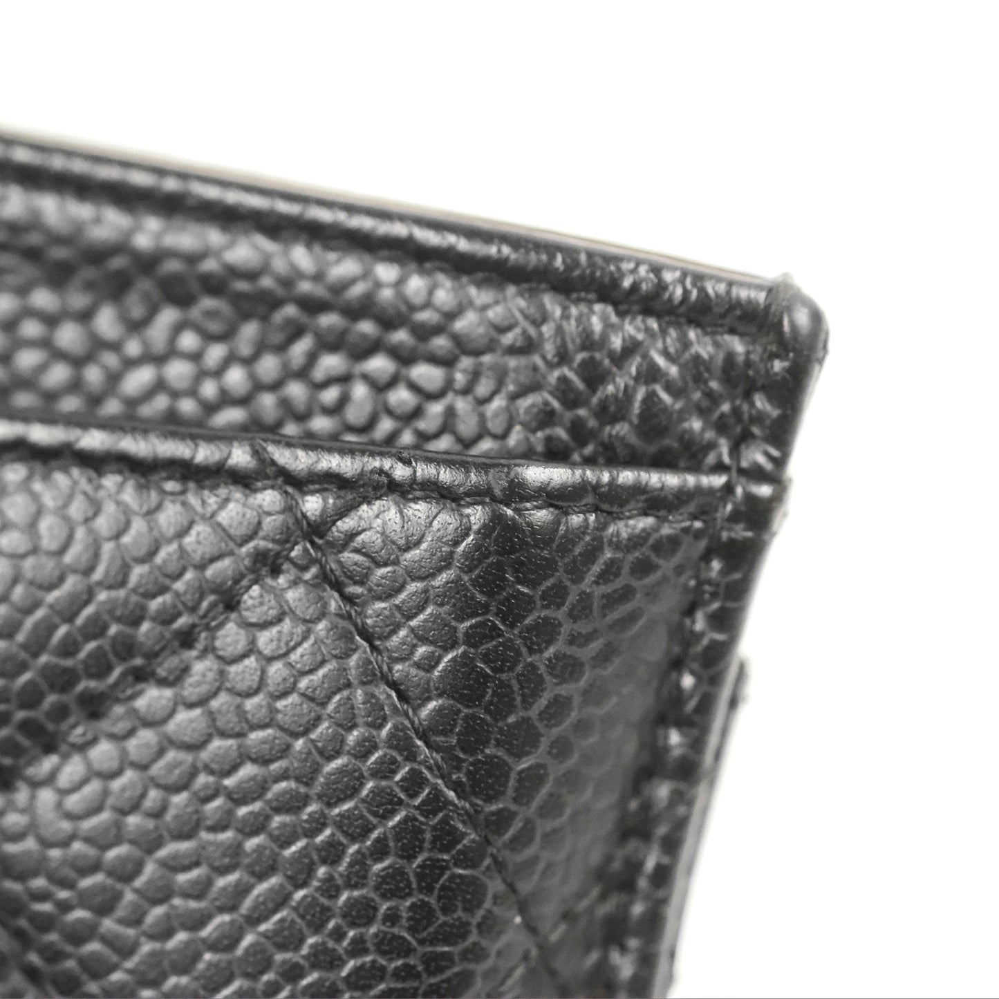 Chanel Classic Flat Card Holder Black Caviar Gold Hardware