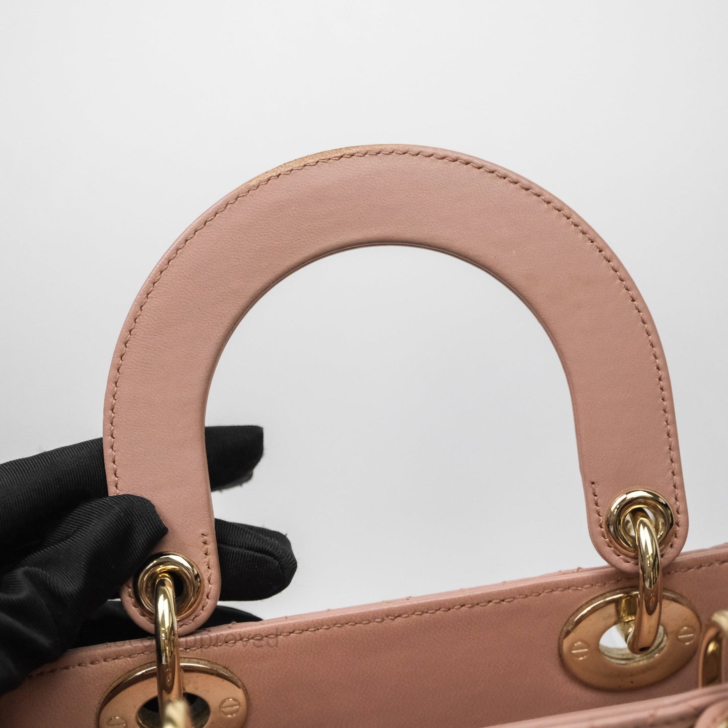 Christian Dior Small Lady Dior Blush Lambskin Gold Hardware