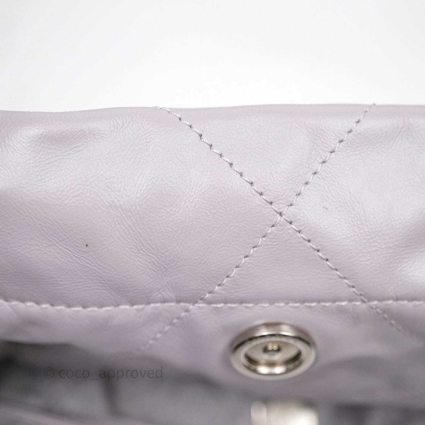 Chanel 22 Small Grey Aged Calfskin Matte Silver Hardware