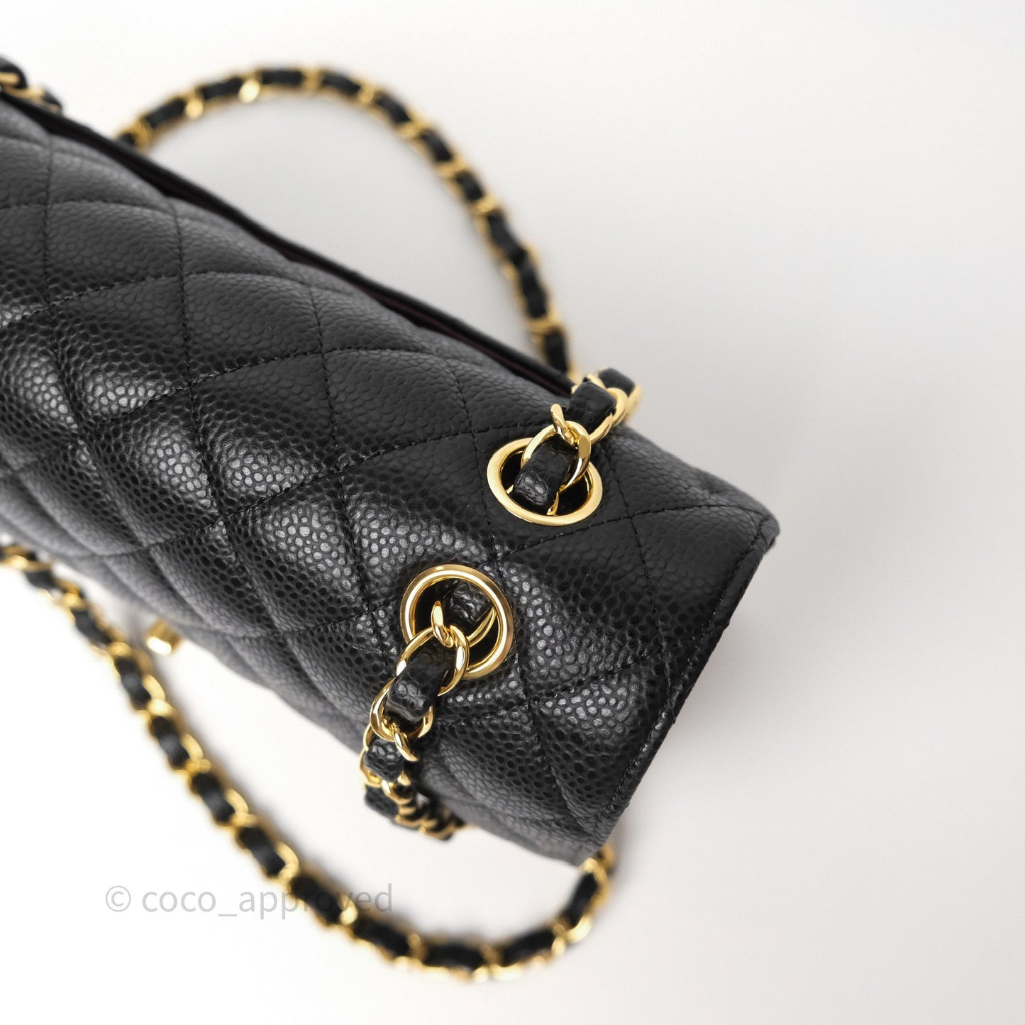 Chanel Small Classic Flap Quilted Black Caviar Gold Hardware