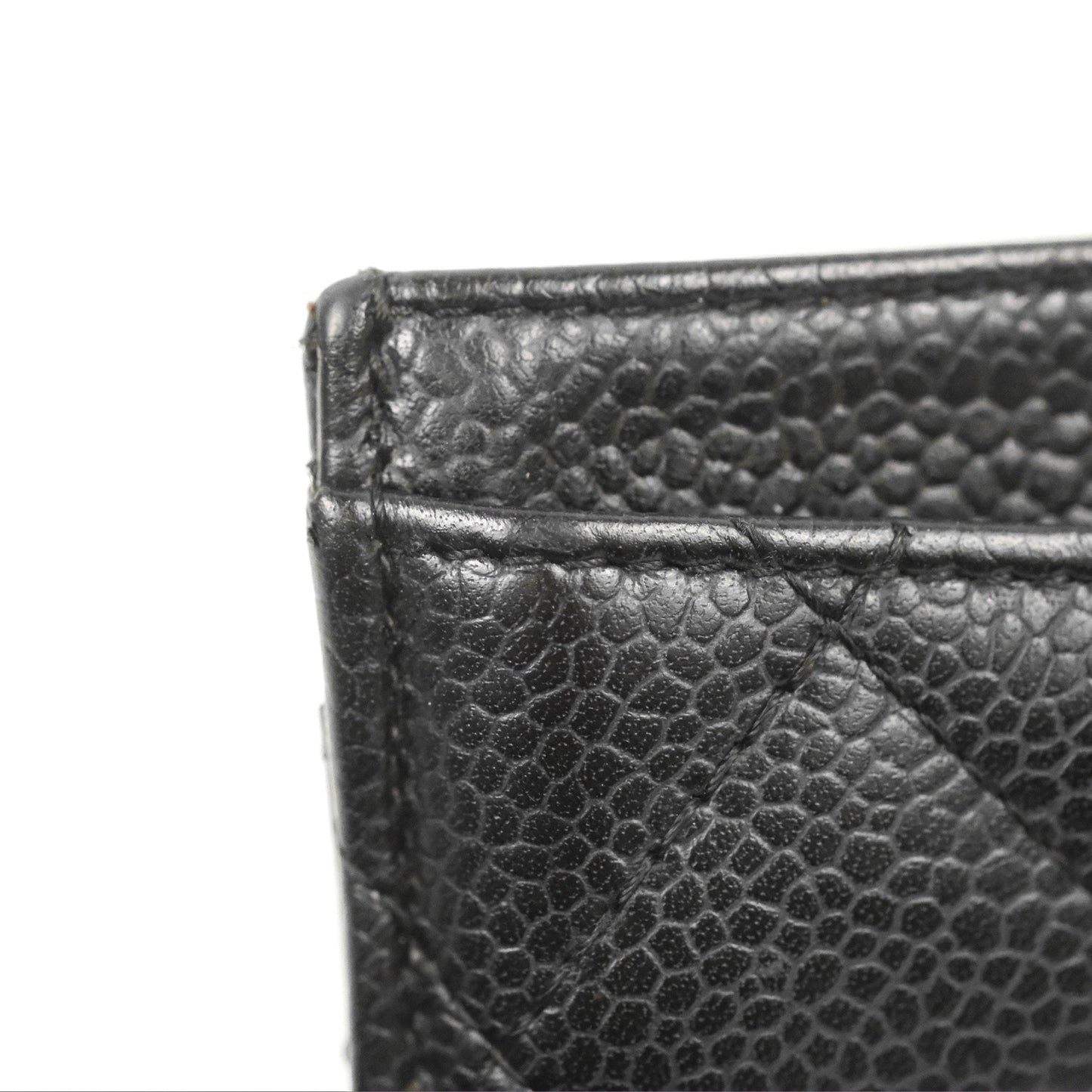 Chanel Classic Flat Card Holder Black Caviar Gold Hardware