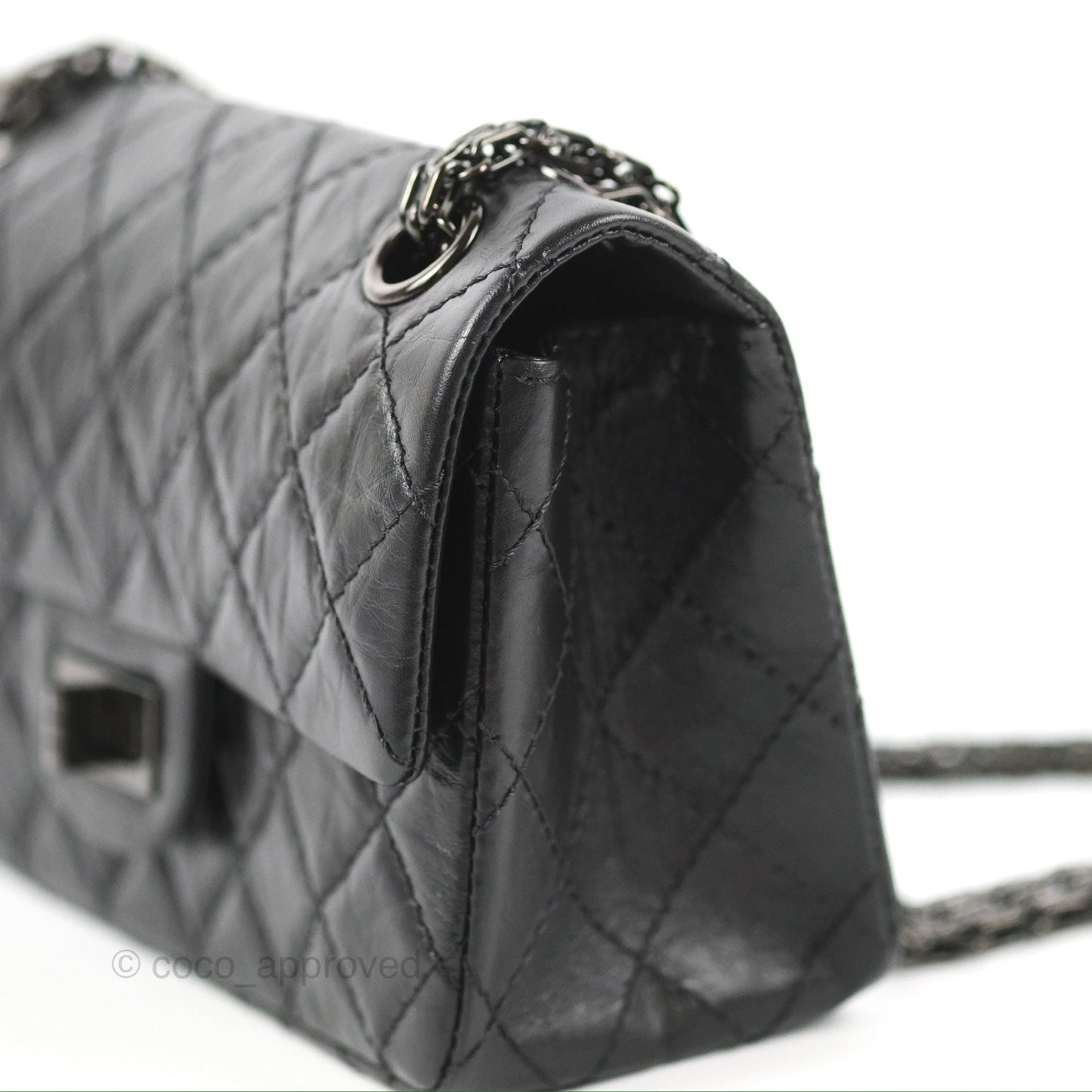 Chanel Mini Reissue 224 Quilted So Black Aged Calfskin