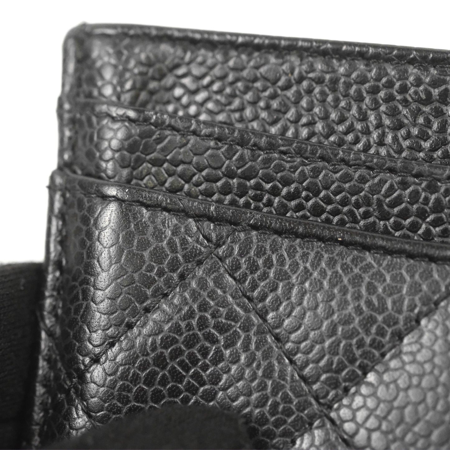 Chanel Classic Flat Card Holder Black Caviar Gold Hardware