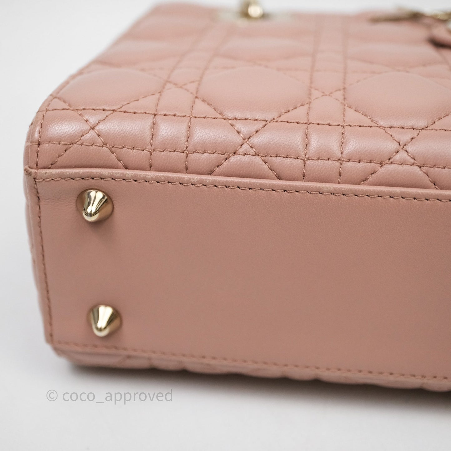 Christian Dior Small Lady Dior Blush Lambskin Gold Hardware