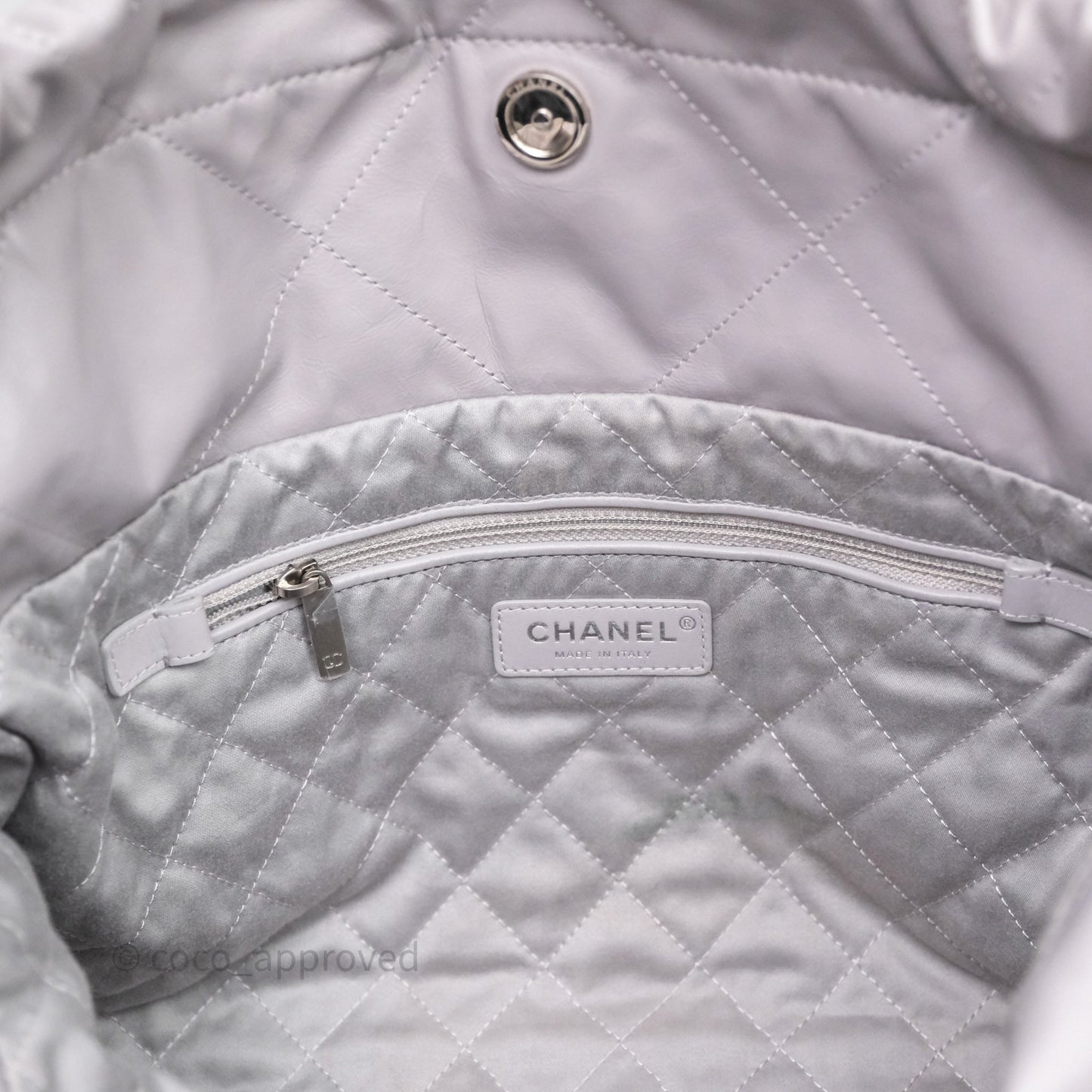 Chanel 22 Small Grey Aged Calfskin Matte Silver Hardware