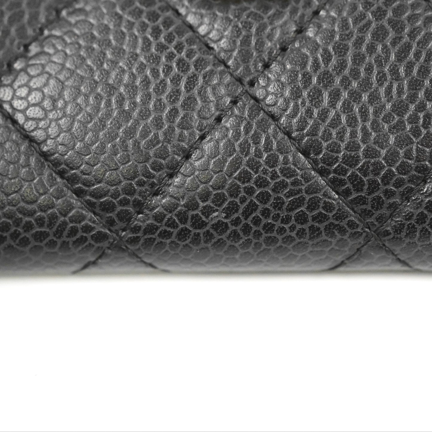 Chanel Classic Flat Card Holder Black Caviar Gold Hardware