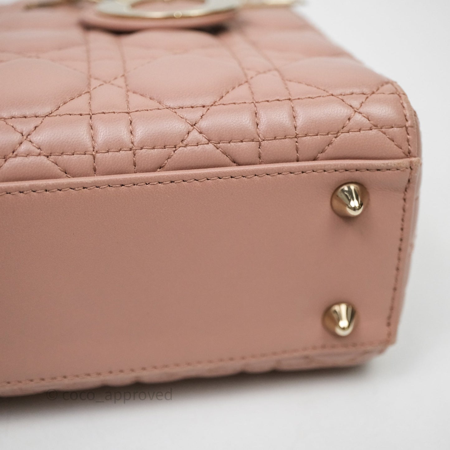Christian Dior Small Lady Dior Blush Lambskin Gold Hardware