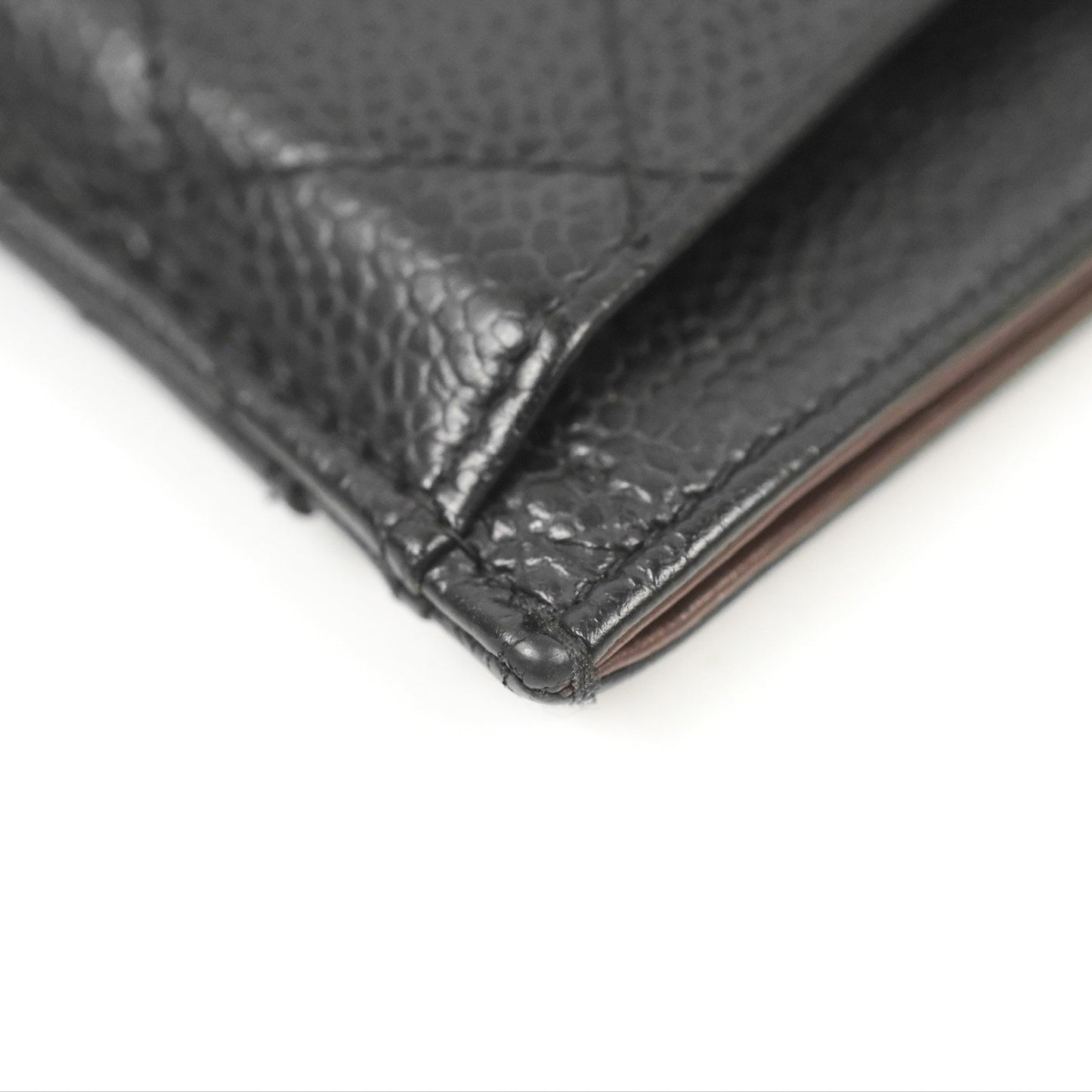 Chanel Classic Flat Card Holder Black Caviar Gold Hardware