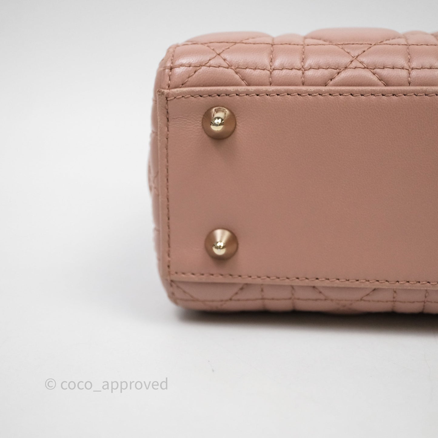 Christian Dior Small Lady Dior Blush Lambskin Gold Hardware