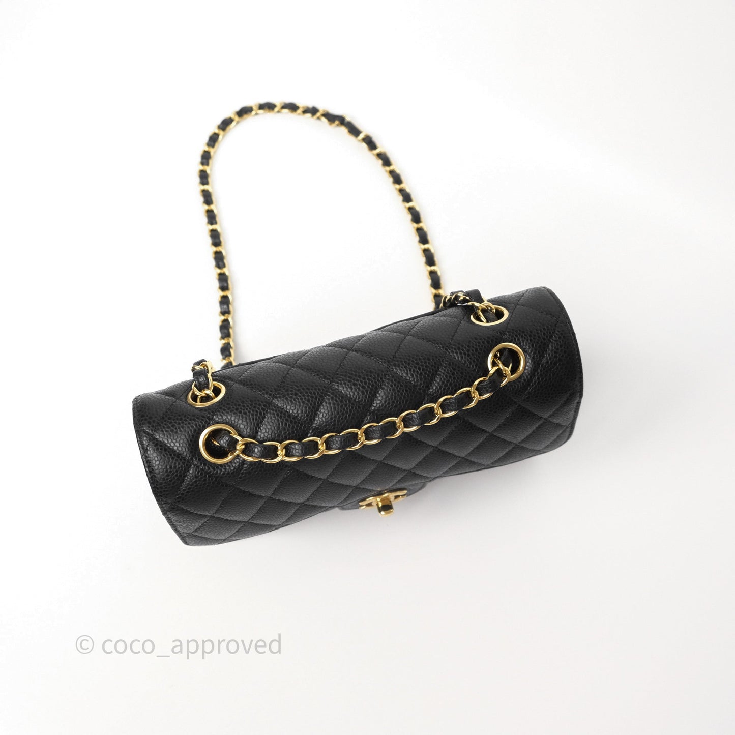 Chanel Small Classic Flap Quilted Black Caviar Gold Hardware
