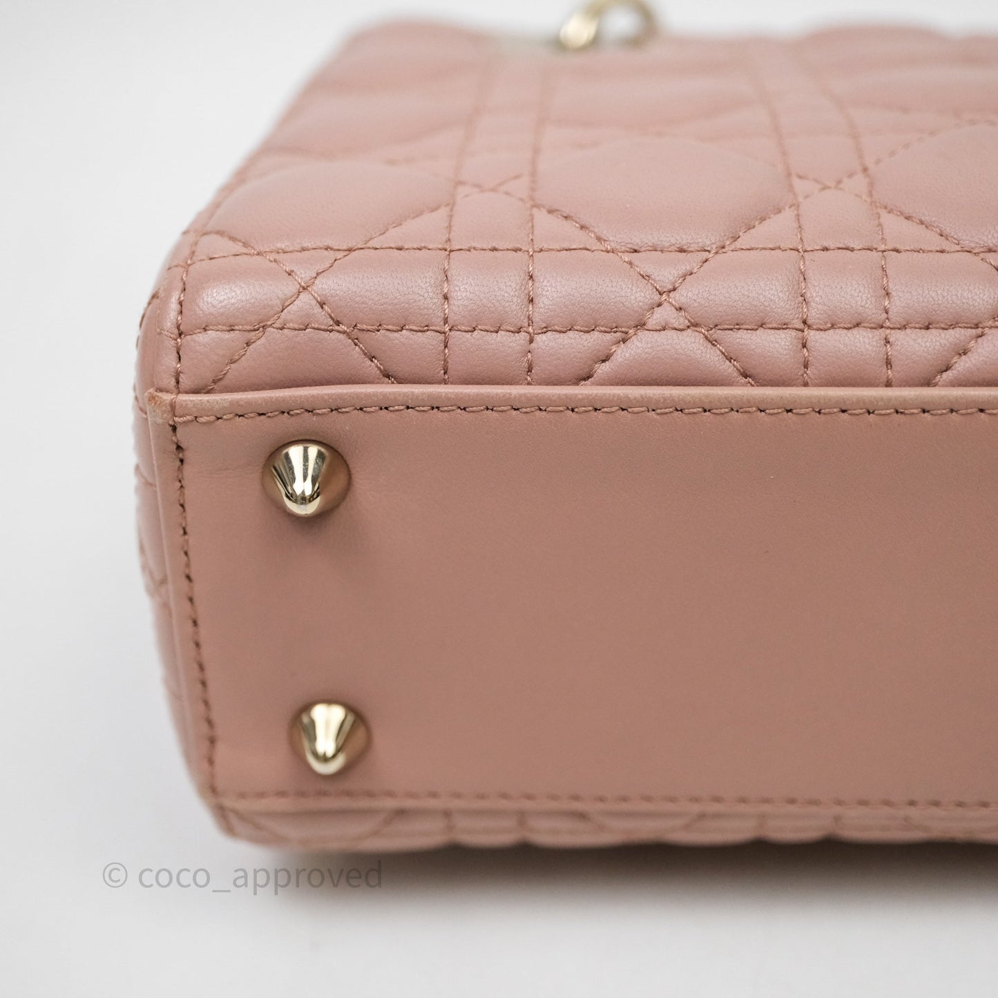Christian Dior Small Lady Dior Blush Lambskin Gold Hardware