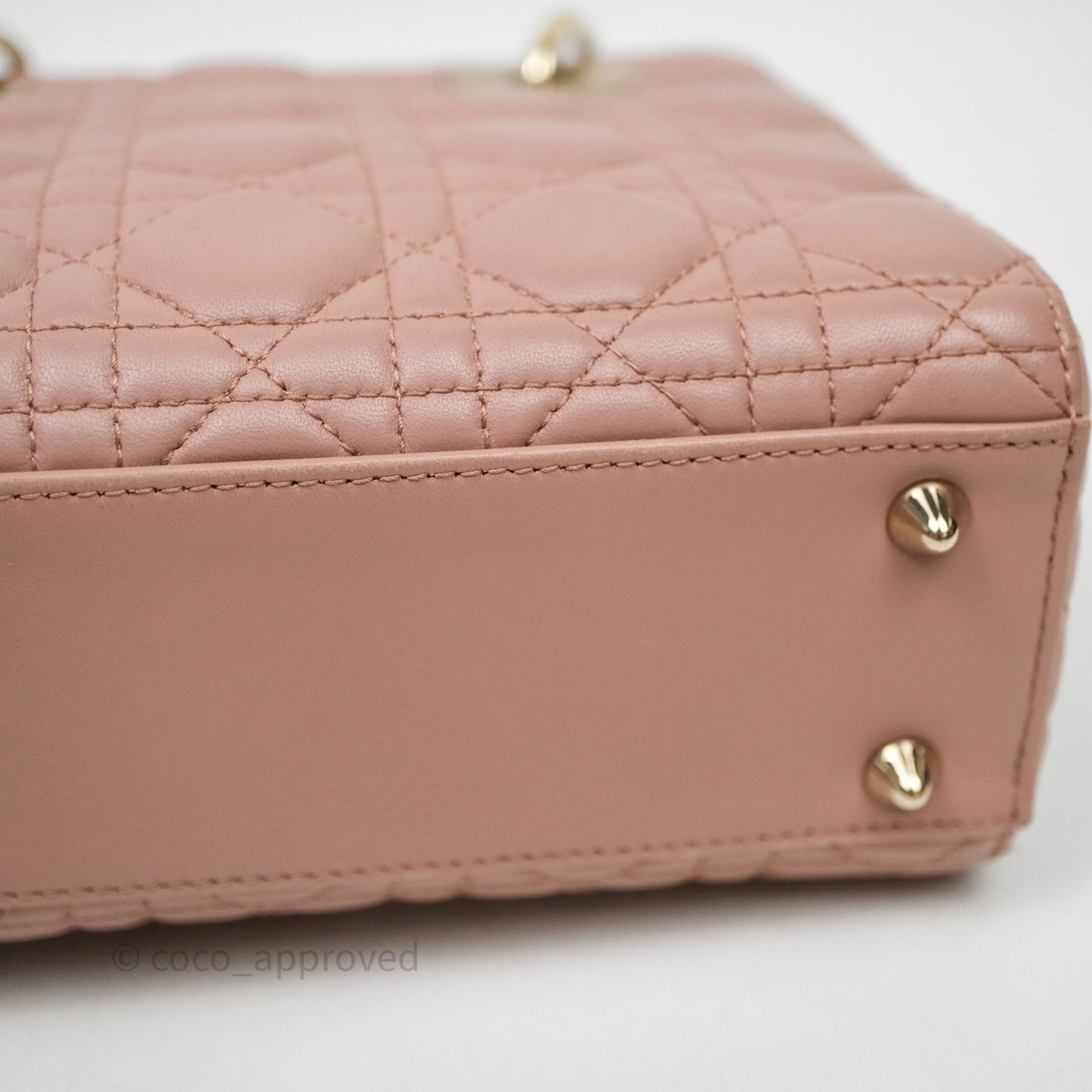 Christian Dior Small Lady Dior Blush Lambskin Gold Hardware