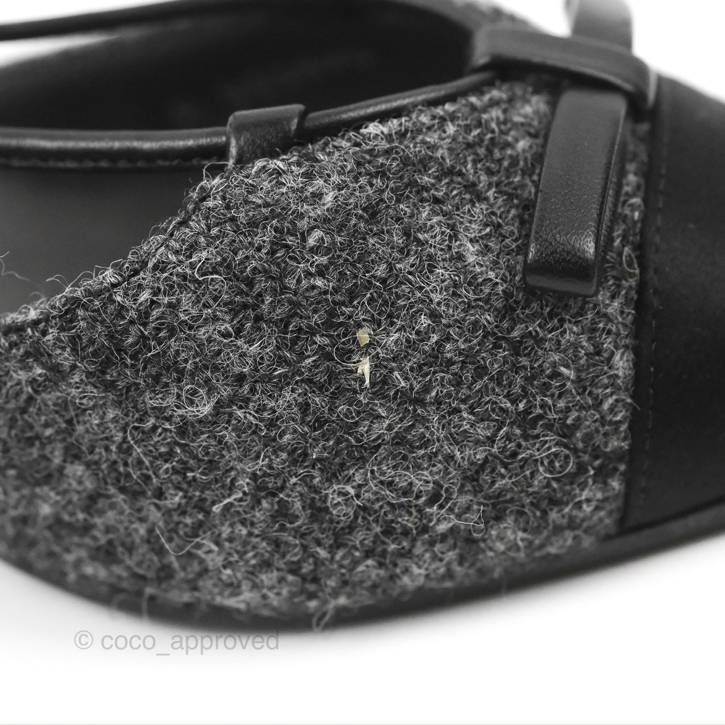 Chanel Slingback Pointed Bow Heels Black/Grey Tweed & Satin Size 38