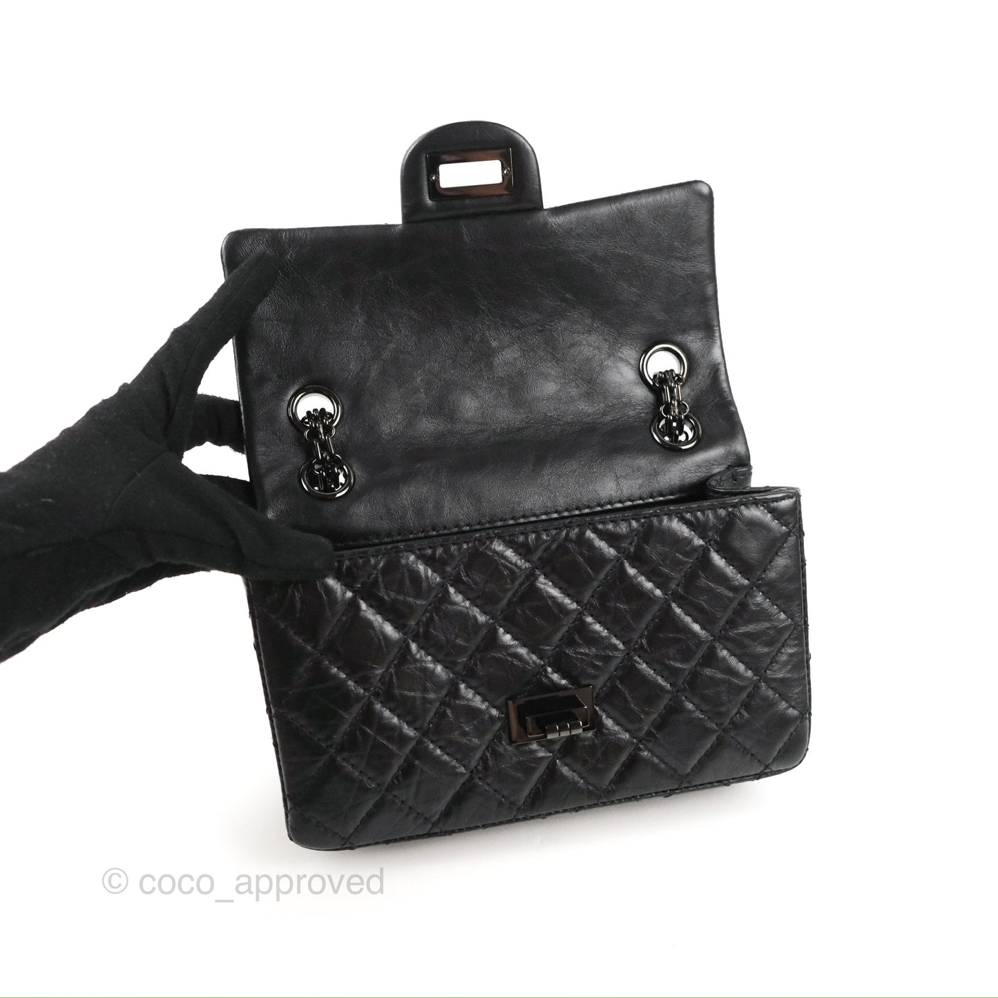 Chanel Mini Reissue 224 Quilted So Black Aged Calfskin