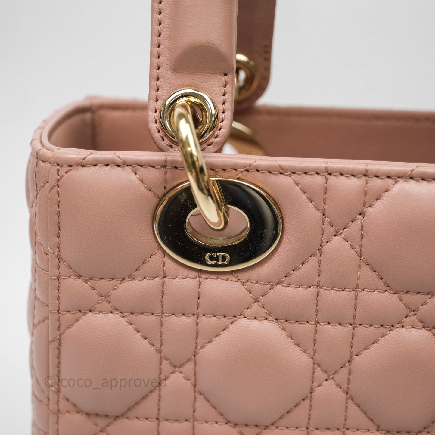 Christian Dior Small Lady Dior Blush Lambskin Gold Hardware