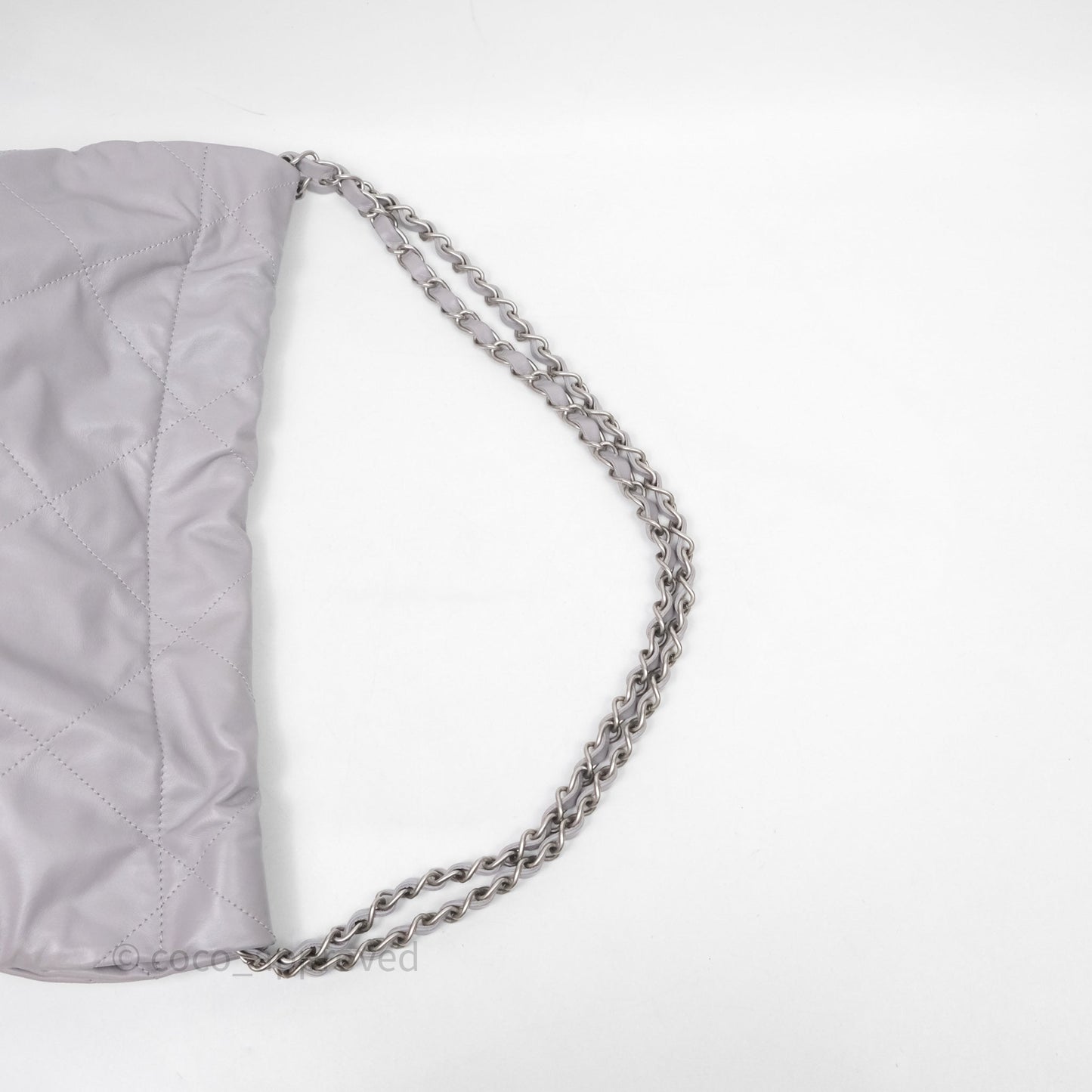 Chanel 22 Small Grey Aged Calfskin Matte Silver Hardware