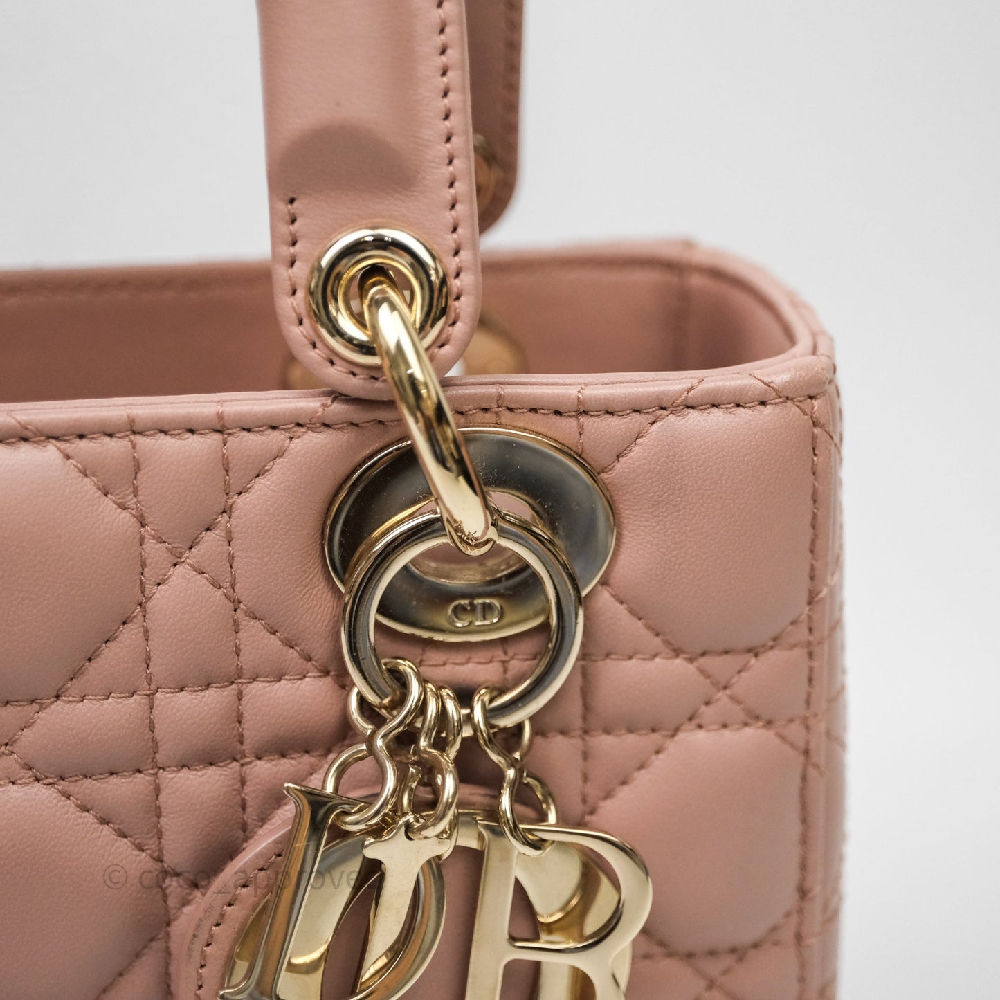 Christian Dior Small Lady Dior Blush Lambskin Gold Hardware