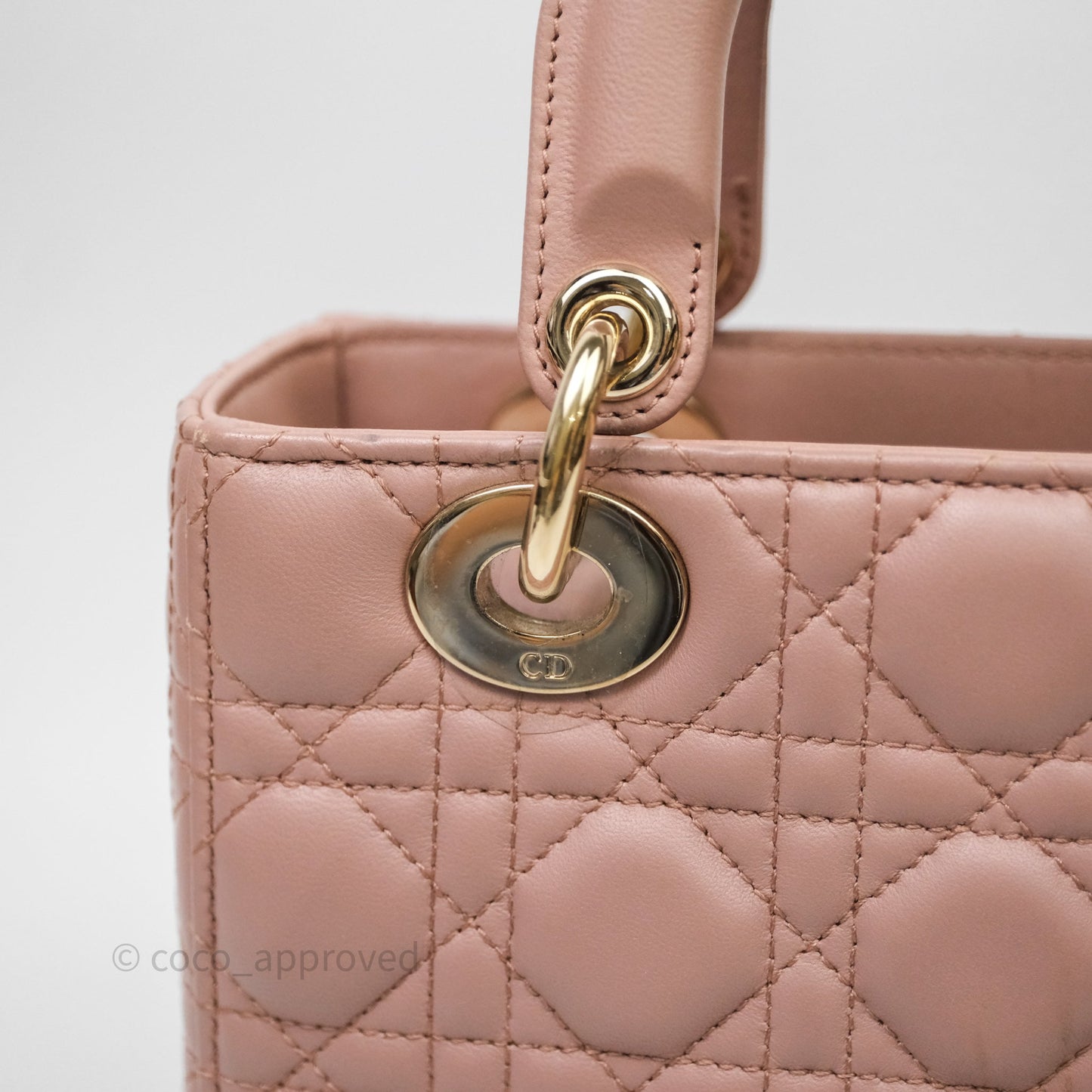 Christian Dior Small Lady Dior Blush Lambskin Gold Hardware
