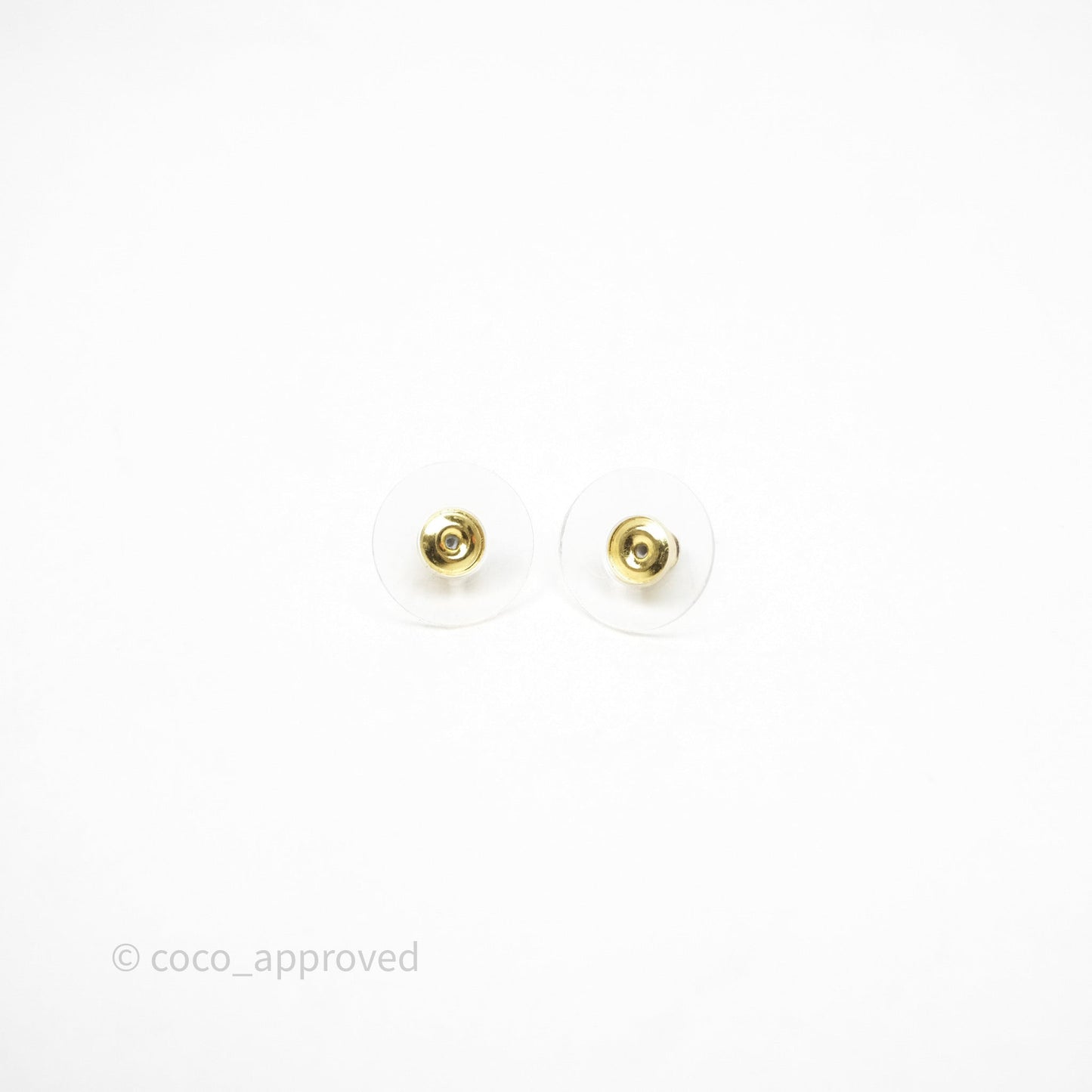 Chanel CC Heart Earrings White Gold Tone 24S