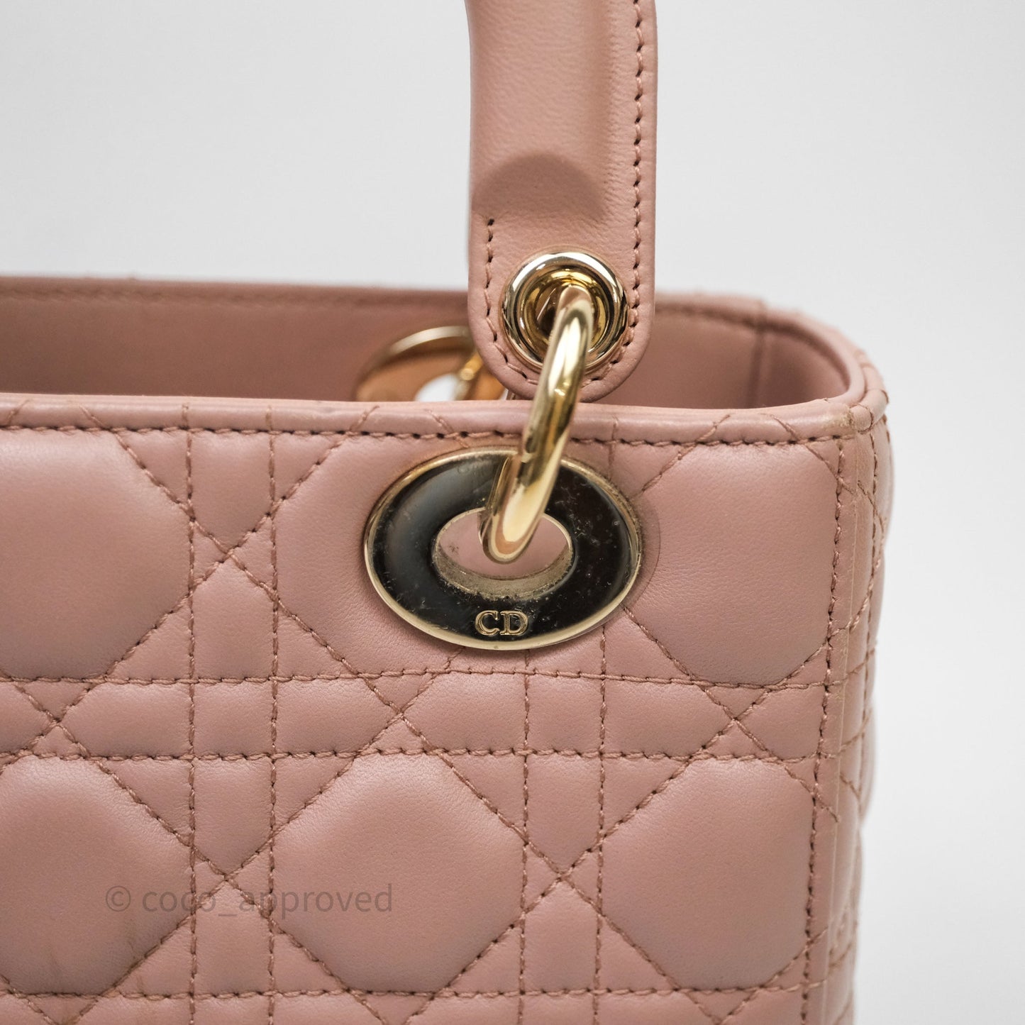 Christian Dior Small Lady Dior Blush Lambskin Gold Hardware