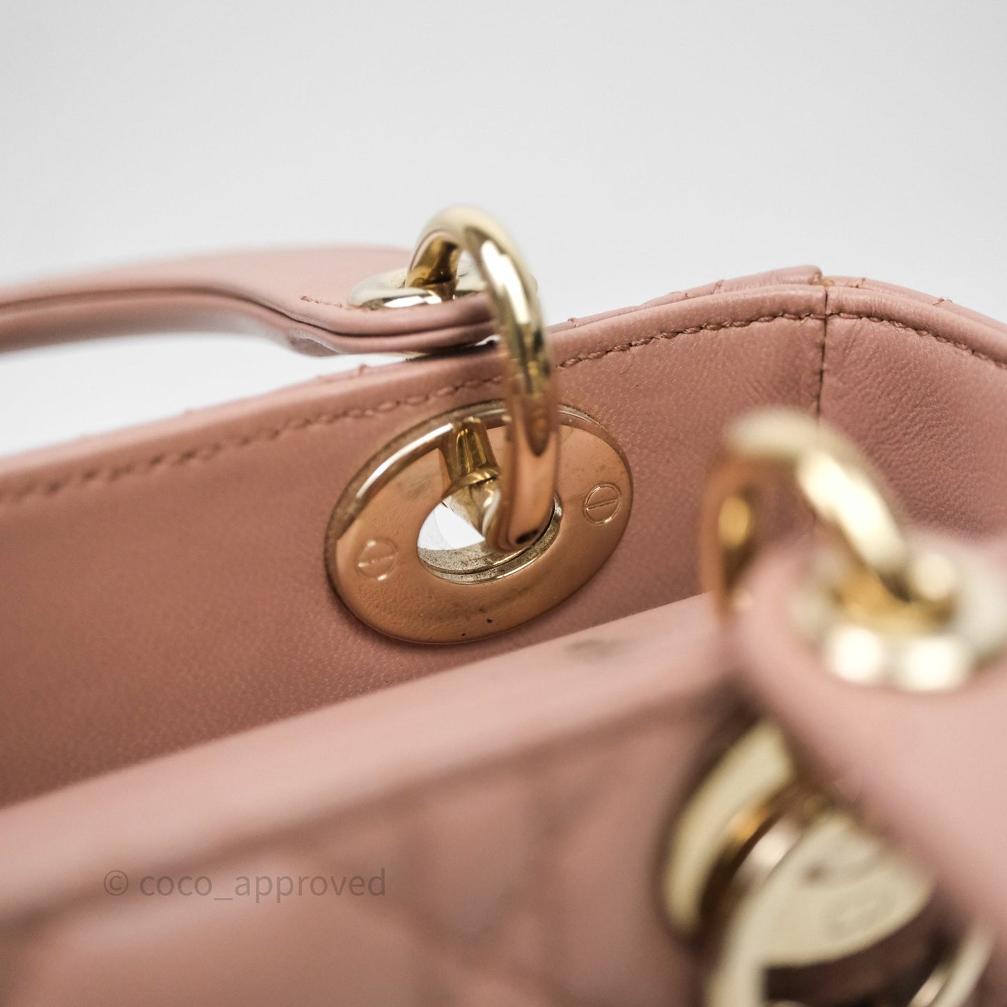 Christian Dior Small Lady Dior Blush Lambskin Gold Hardware