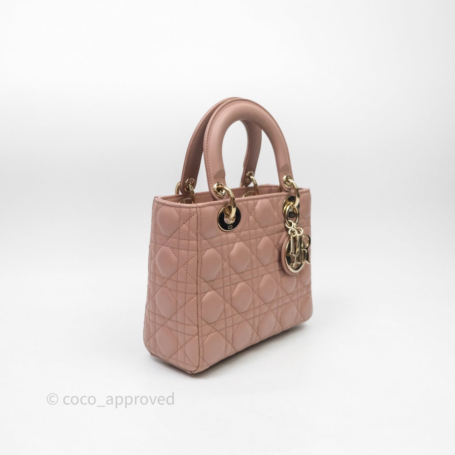 Christian Dior Small Lady Dior Blush Lambskin Gold Hardware