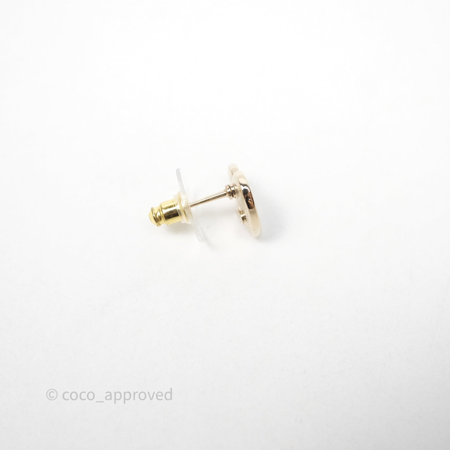 Chanel CC Heart Earrings White Gold Tone 24S